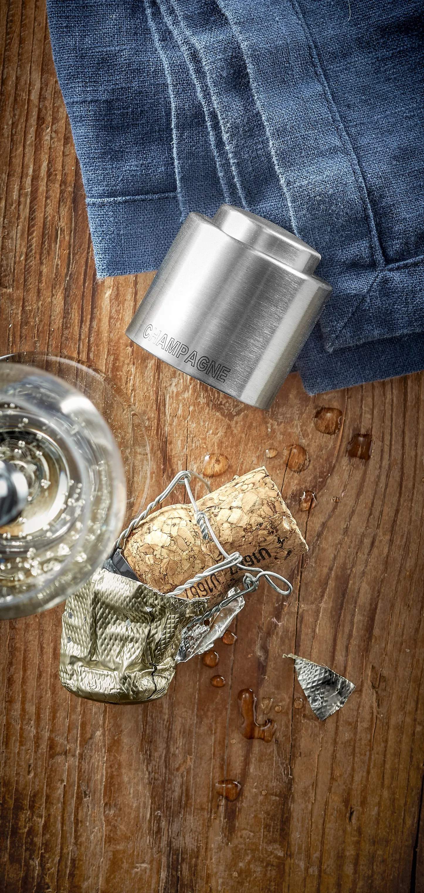 WMF Øvrigt champagnetilbehør Clever & More Champagneprop i Sølvfarvet, 2