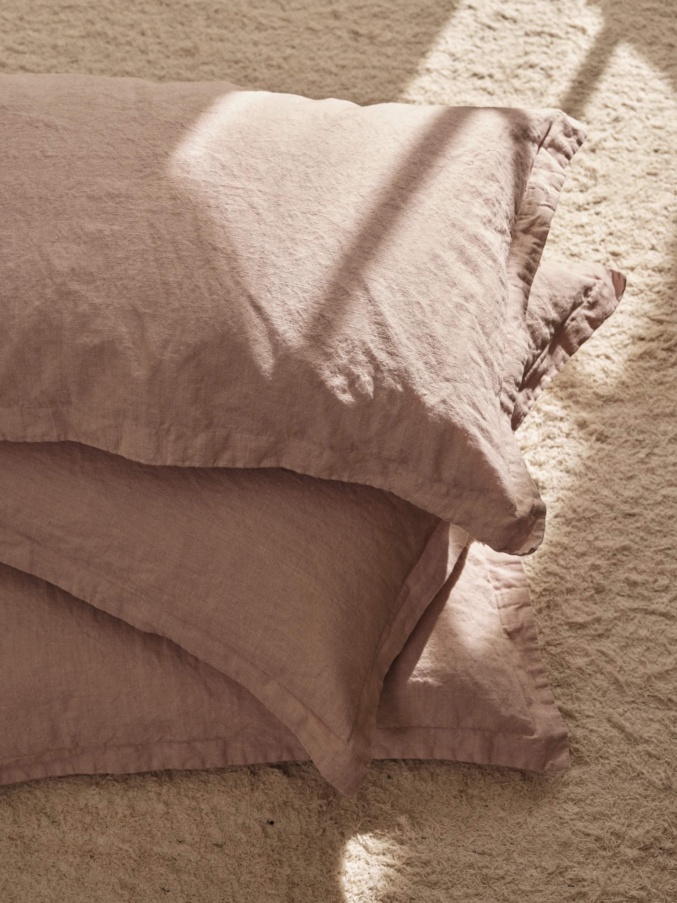 Broste Copenhagen Pyntepudebetræk Linn Pudebetræk i Mauve Pink, B60 x L60 cm, 3