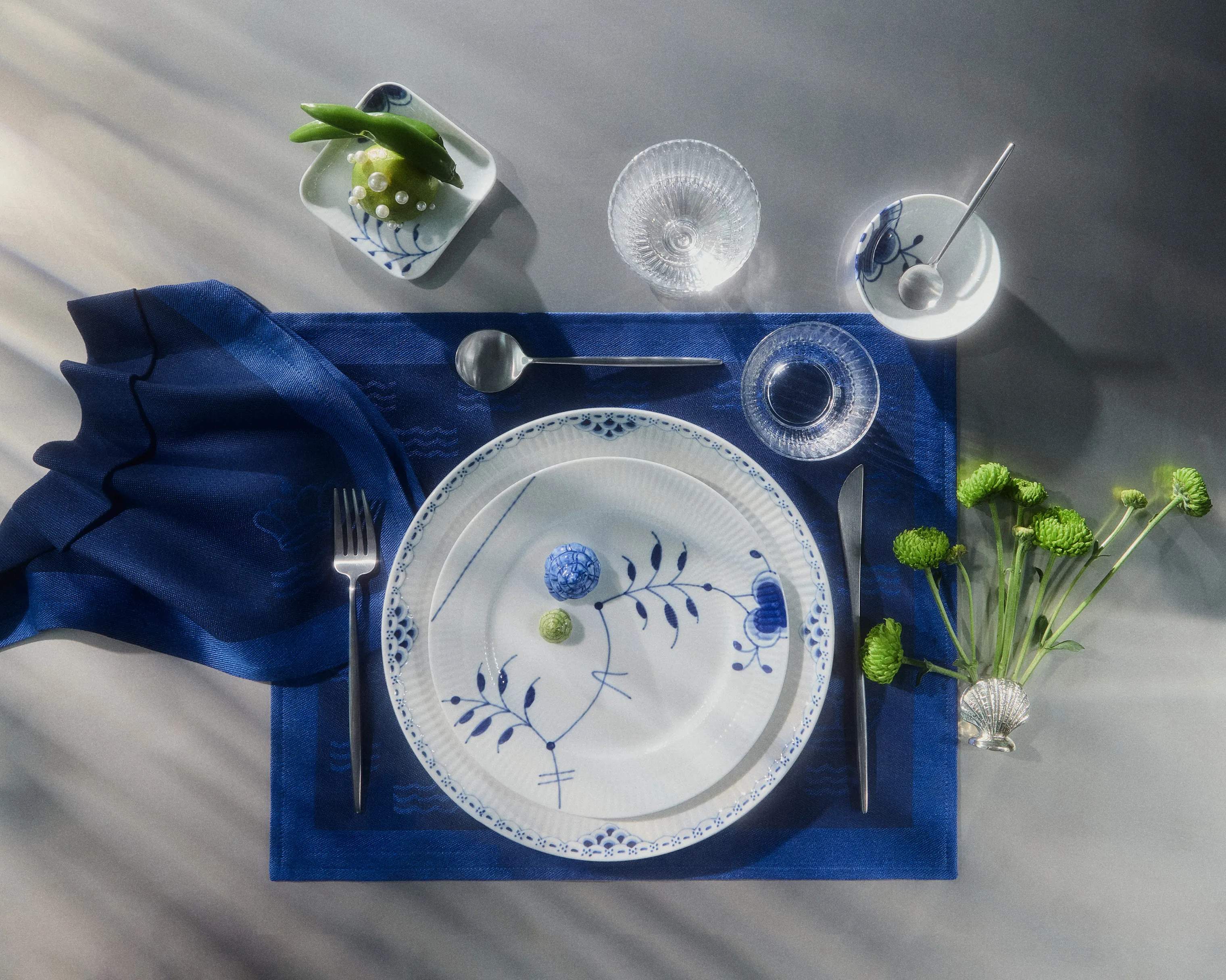 Royal Copenhagen Frokosttallerkener Blå Mega Riflet Frokosttallerken #9 i #9, 2