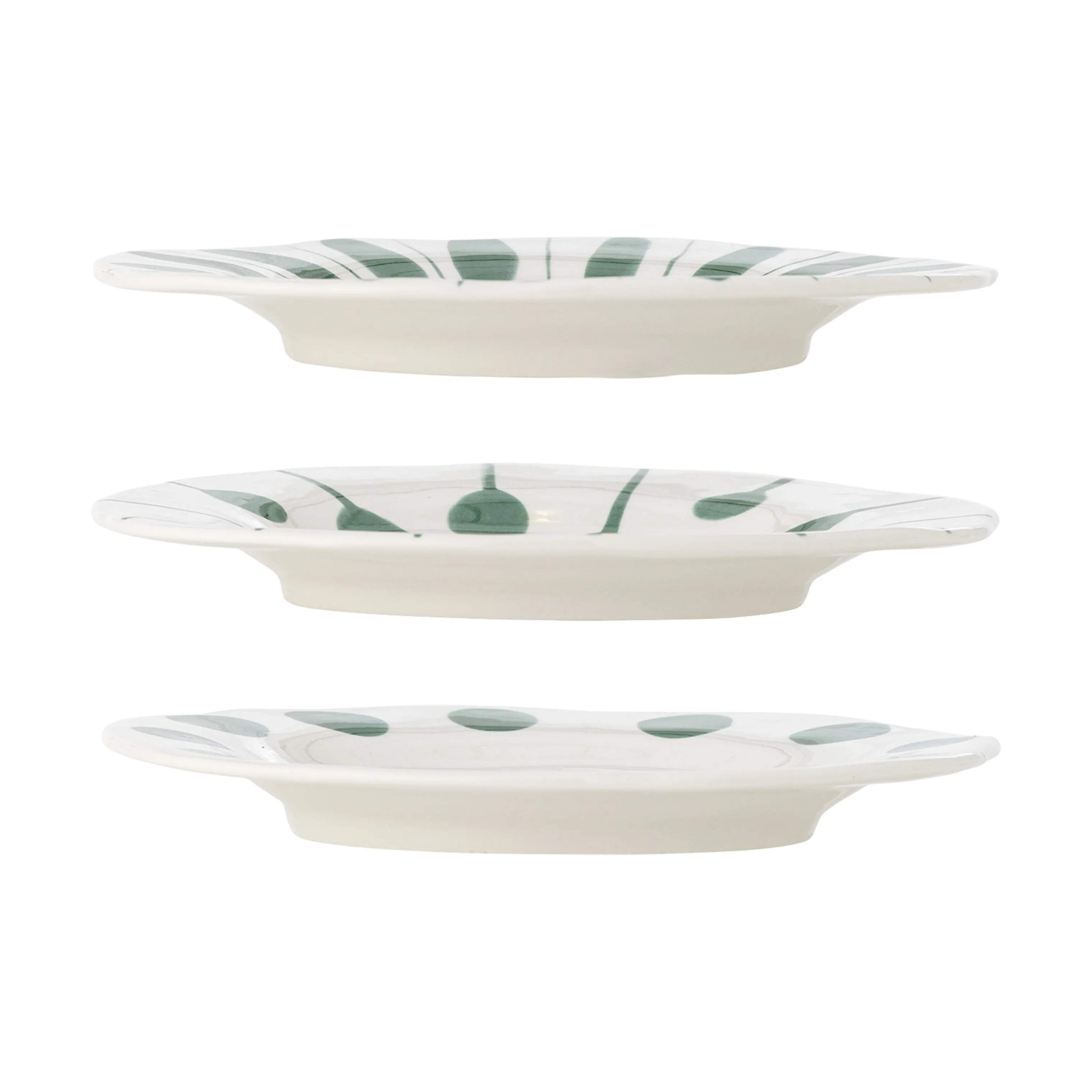 Creative Collection Middagstallerkener Linora Tallerken - 3 stk. i Grøn, 22 cm, 4