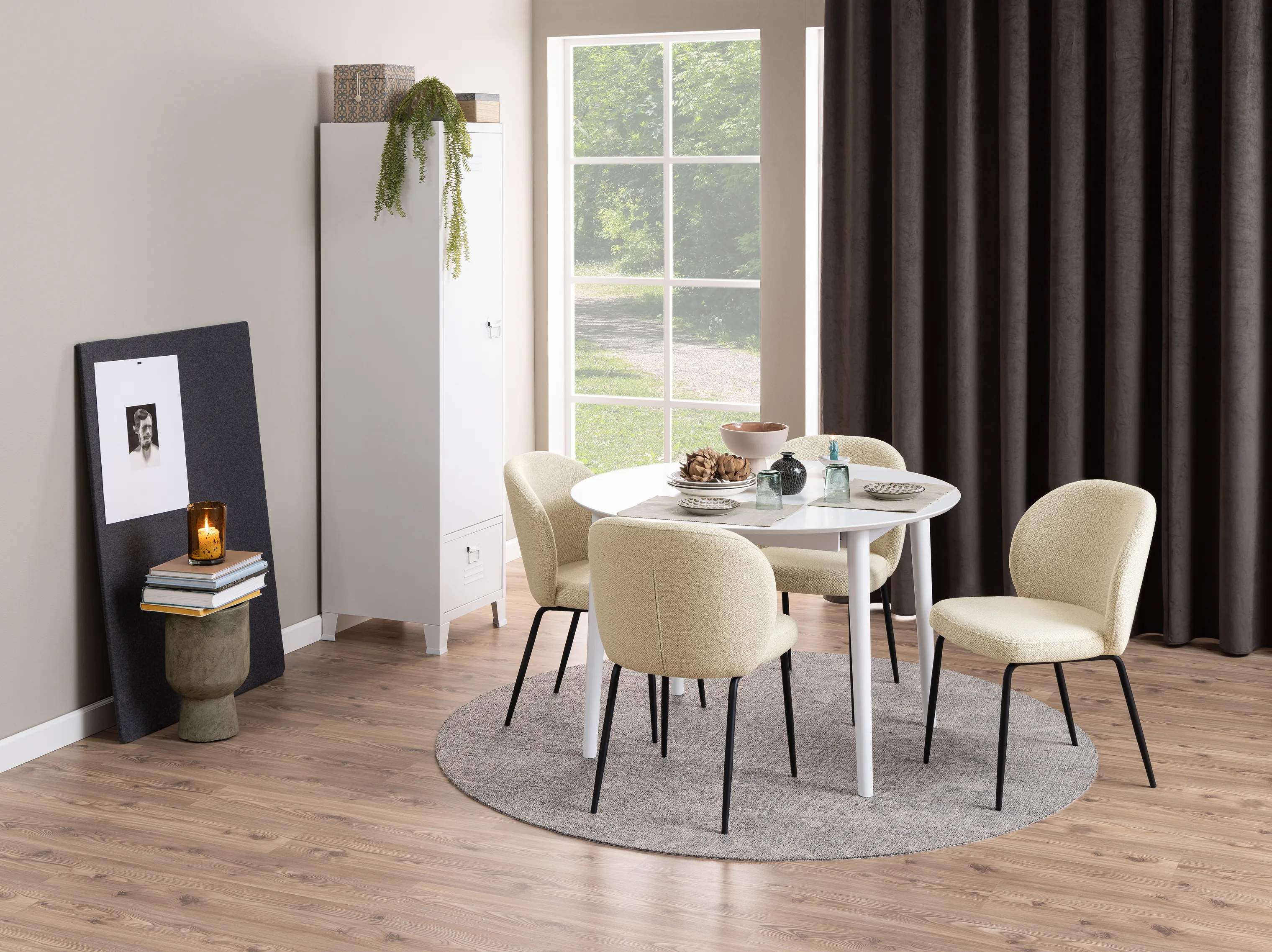 CASA Living Spisebordsstole Patricia Spisebordsstol - 2 stk. i creme/sort, 2