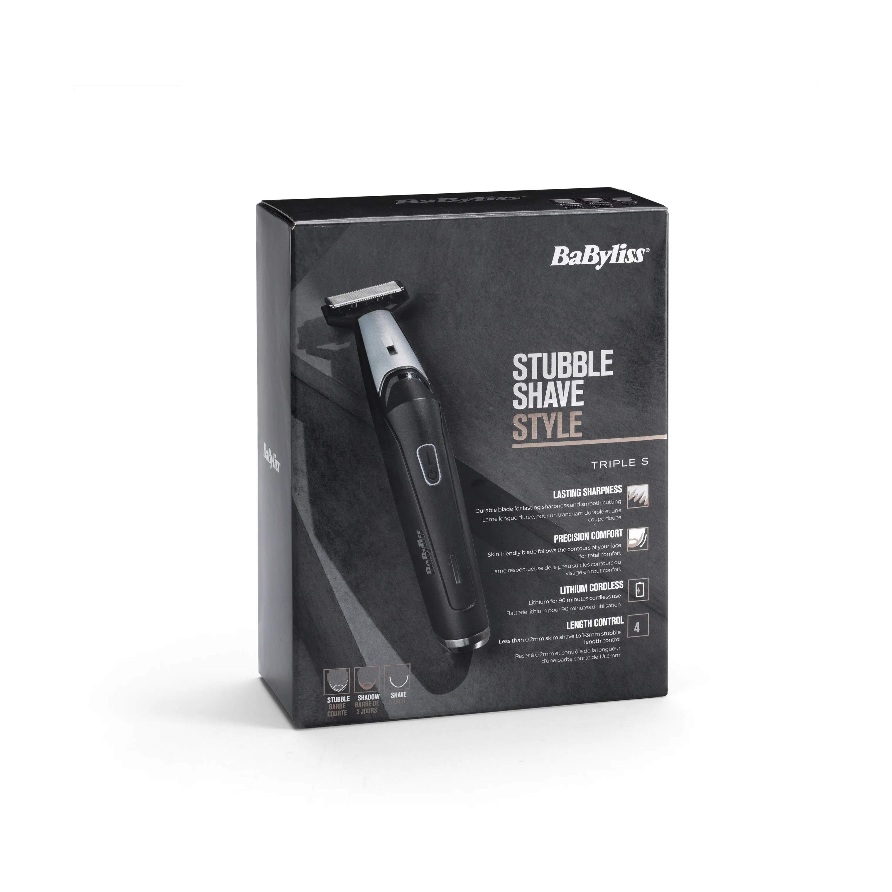 BaByliss Barbermaskiner Triple S Skægtrimmer i Sort, 4