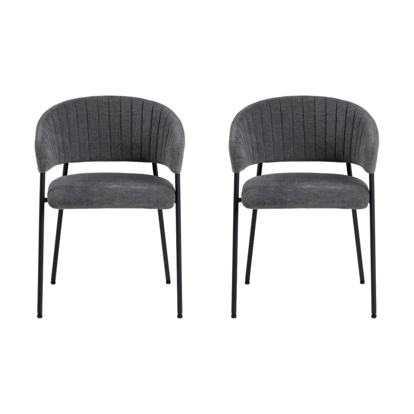Ann Spisebordsstol - 2 stk., mørkegrå/sort, large