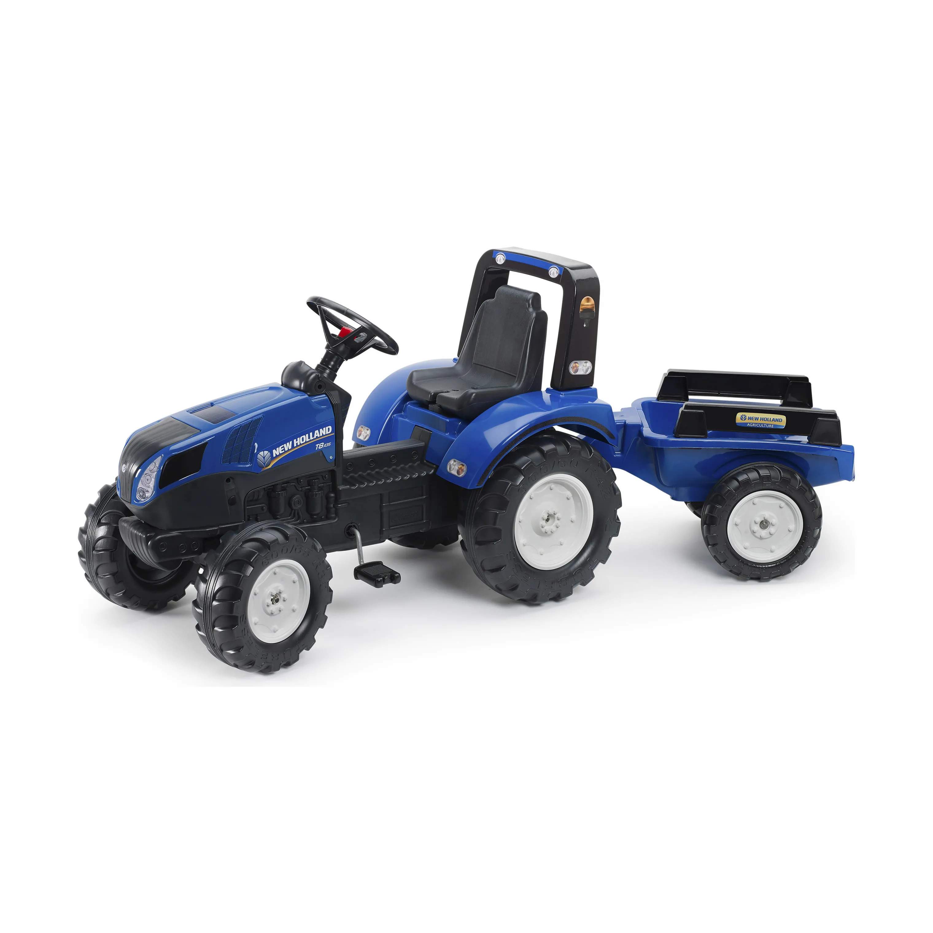 Traktor med vogn - New Holland, blå/sort, large