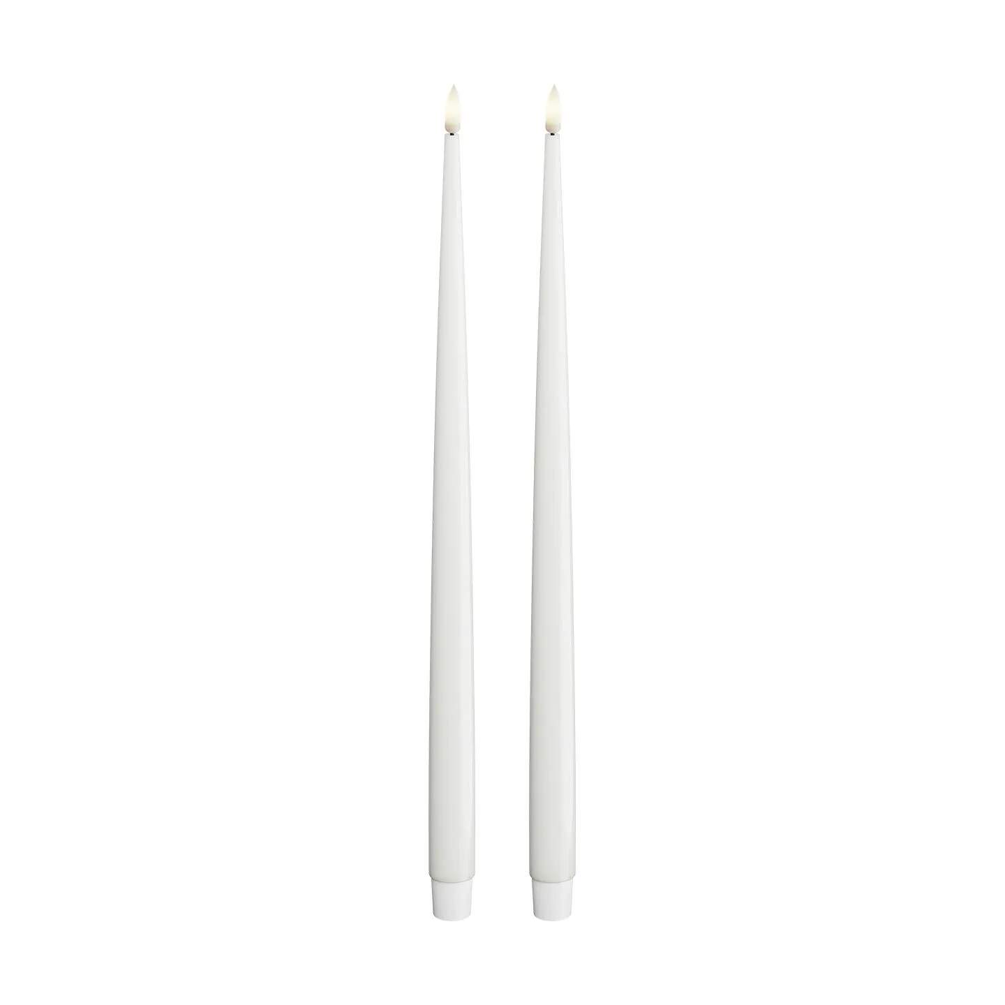Real Flame LED Kertelys - 2 stk., hvid, large