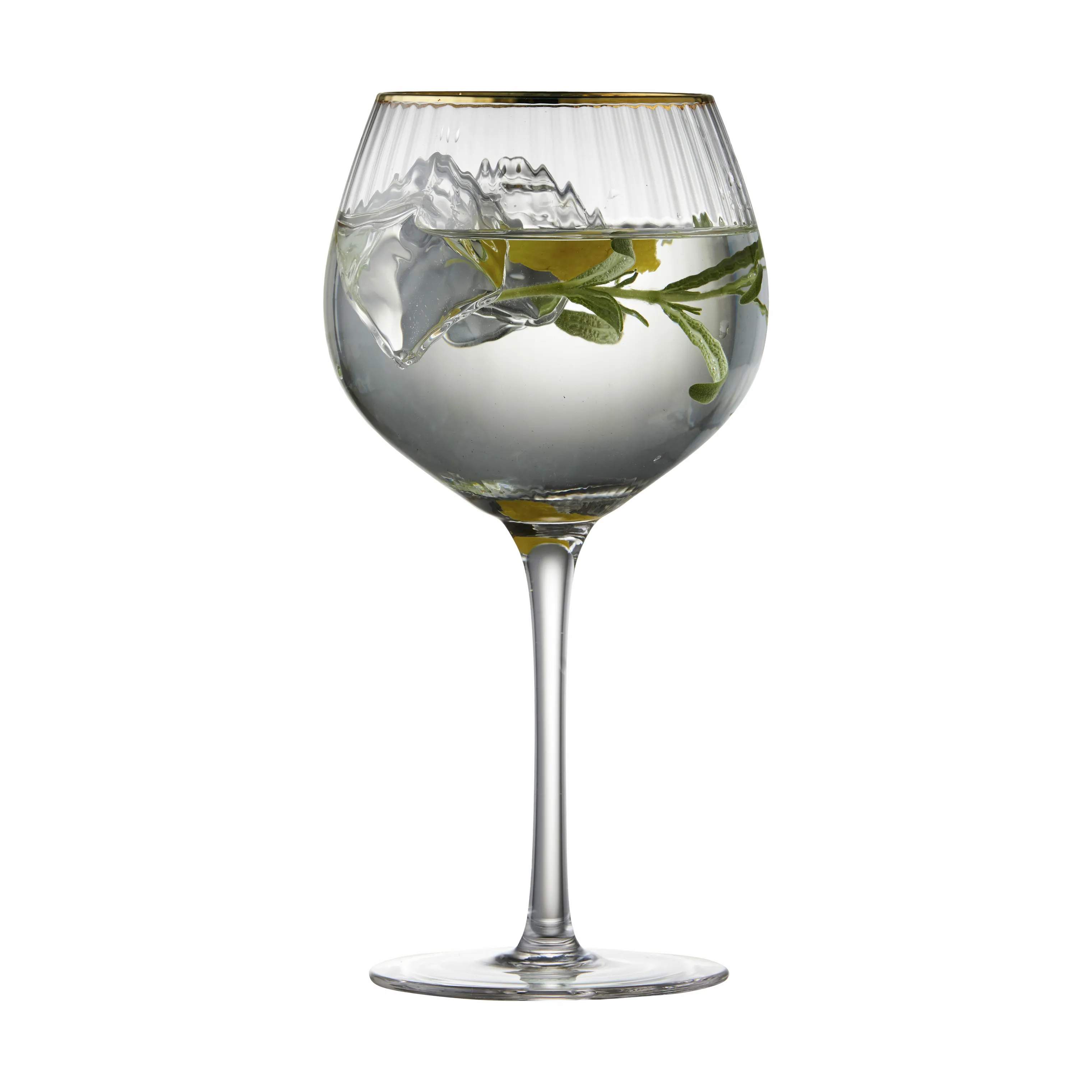Lyngby Glas Ginglas Palermo Gin & tonic-glas - 4 stk. i klar/guldfarvet, 3