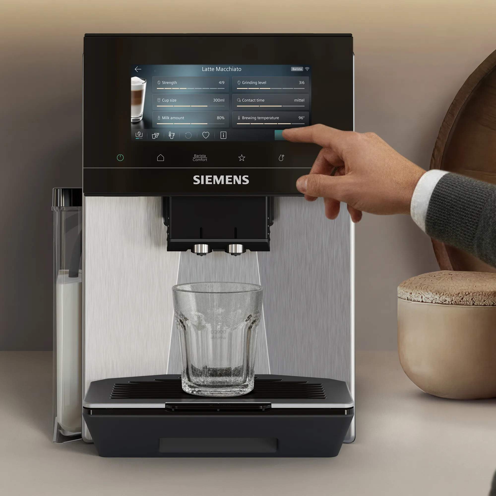 Siemens Espressomaskiner EQ900 iAroma Espressomaskine TQ923E03 i Grå, 2