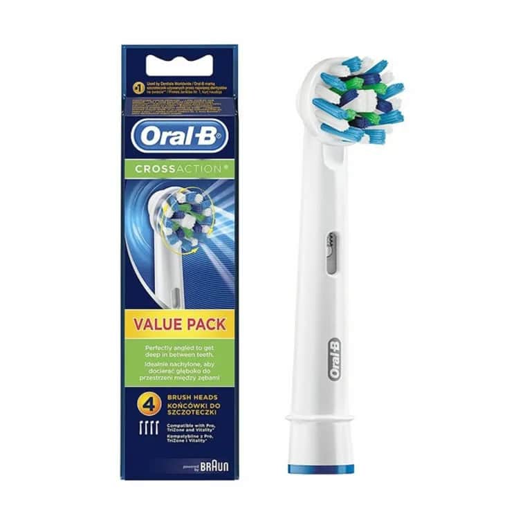 Oral-B tandbørstehoveder Braun  CrossAction Tandbørstehoved - 4 stk.