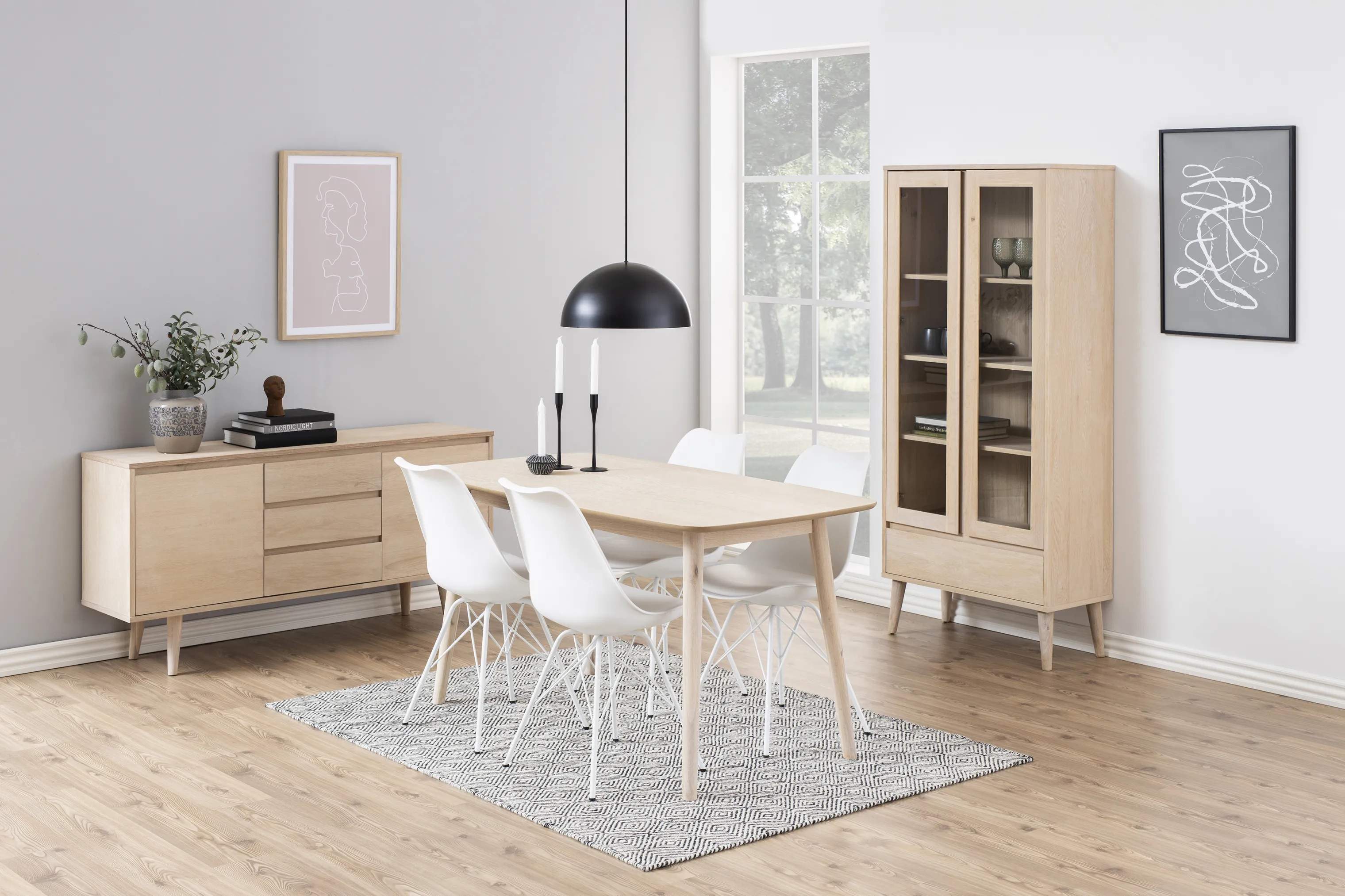 CASA Living Reoler og tilbehør Nagano Vitrine i Lys eg, 3