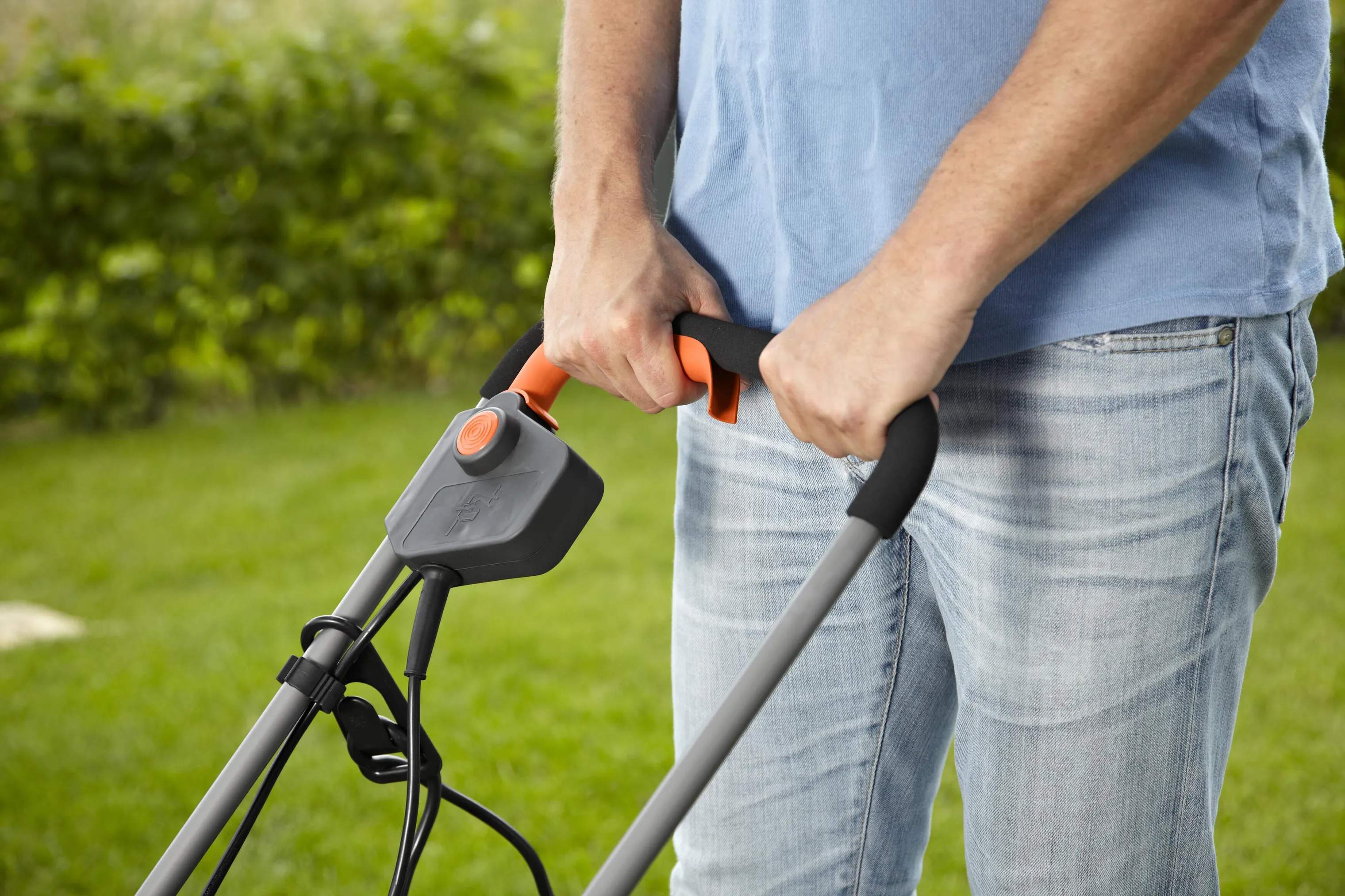 Gardena Havemaskiner PowerMax Plæneklipper i Grå/orange/turkis, 2