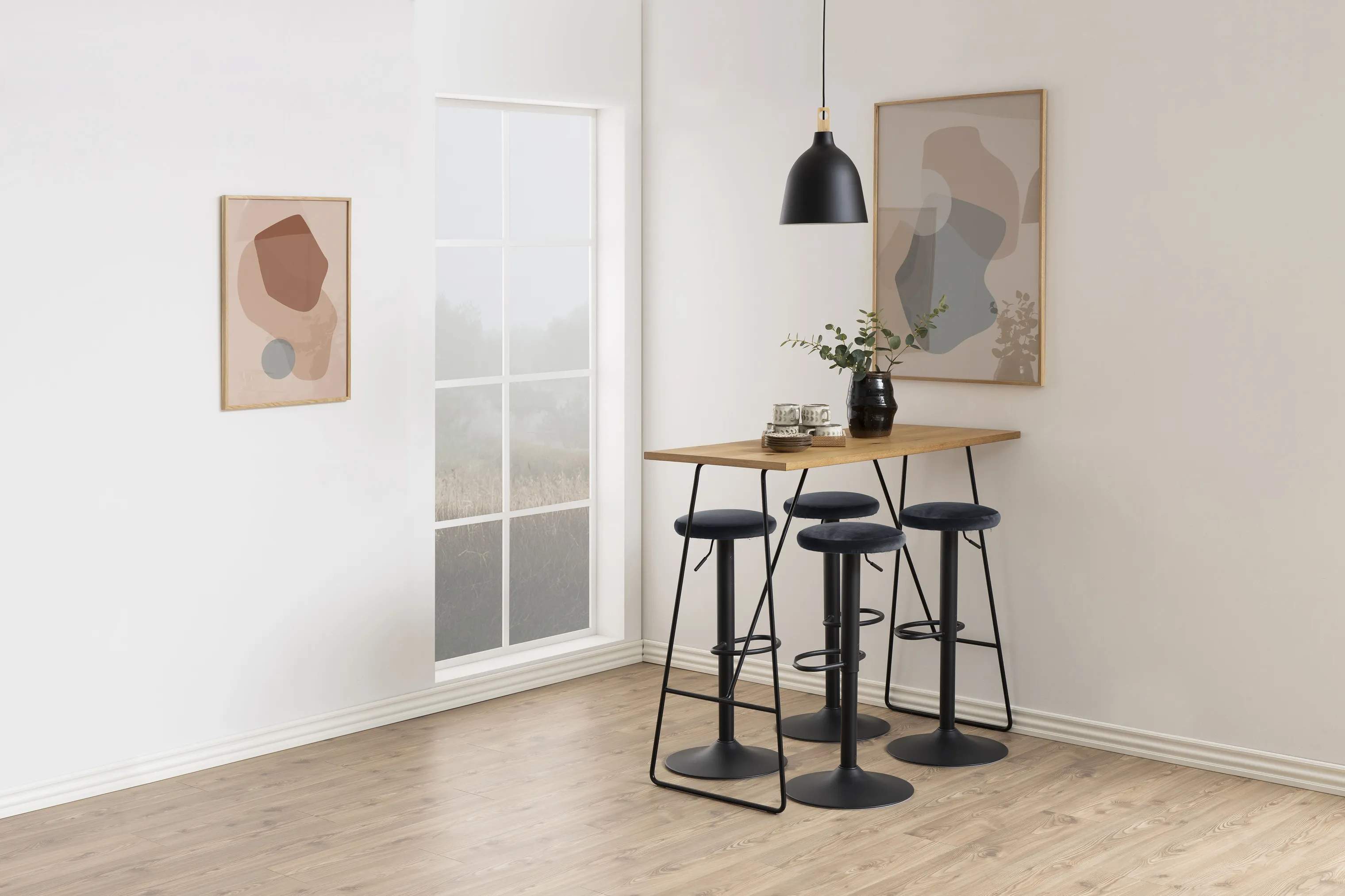 CASA Living Barstole Finch Barstol - 2 stk i Mørkegrå/mat sort, 2
