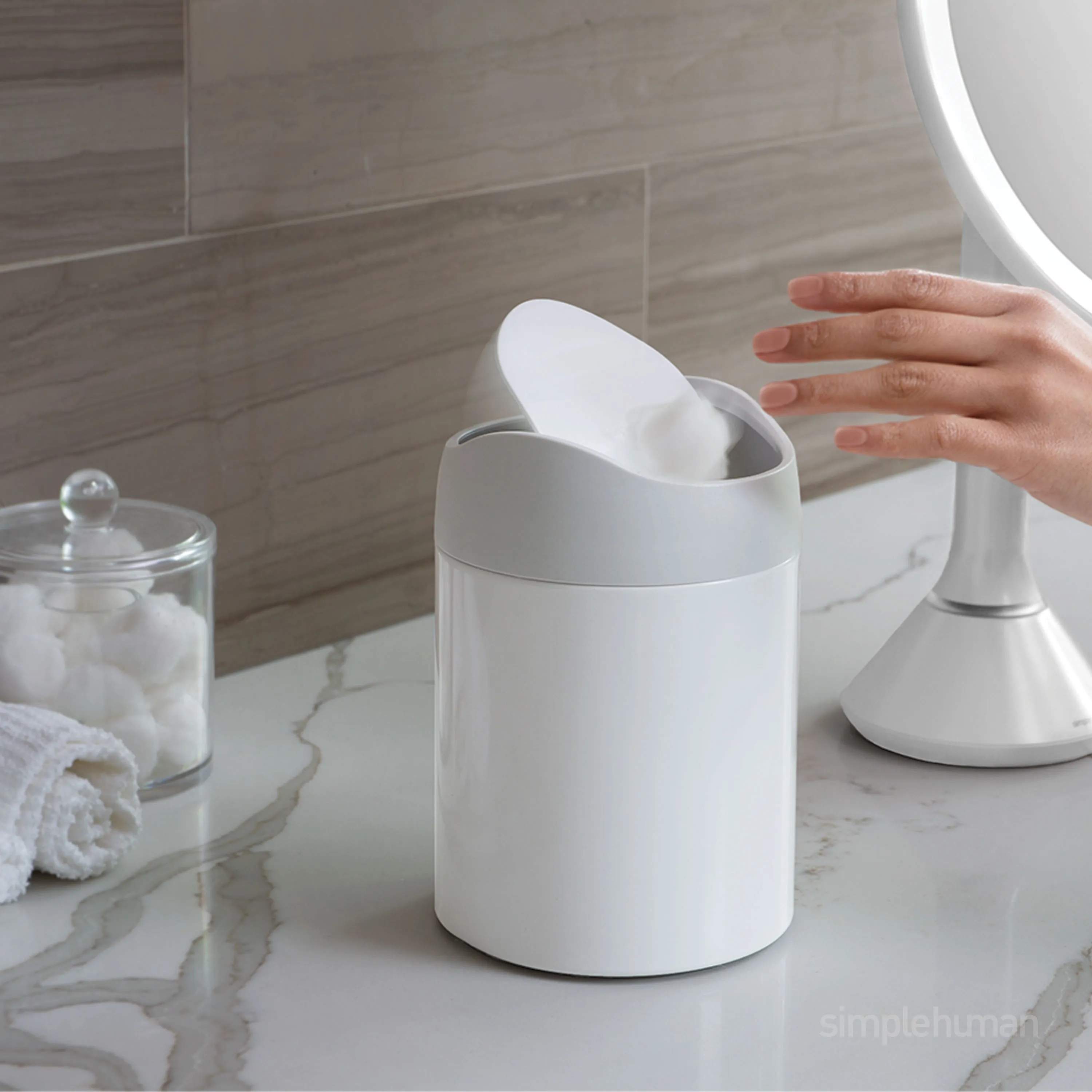Simplehuman Spande uden pedal Mini Spand i Hvid, 2