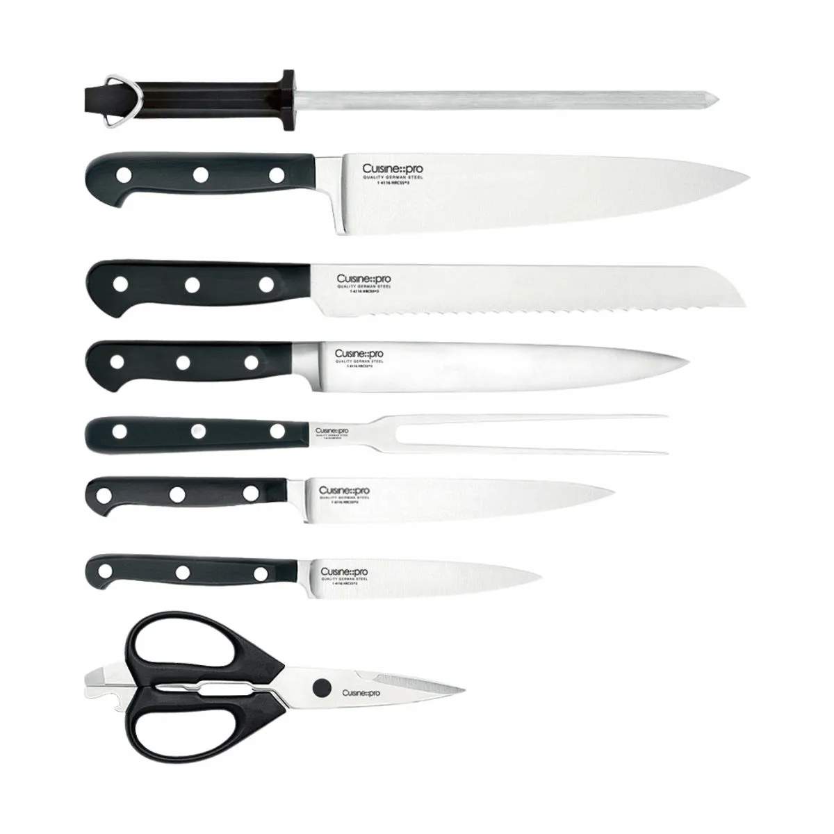 THE CUSTOM CHEF™ Knivblokke med knive Cuisine::pro®
Sabre™ Cuisine::pro Sabre™ Knivblok - 9 dele i 9 stk., 4