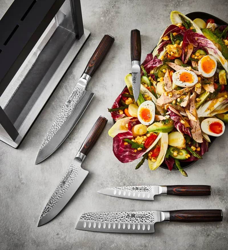 THE CUSTOM CHEF™ Knivblokke med knive Cuisine::pro® Damashiro® EMPEROR Cuisine::pro Damashiro Emperor Hisa 2 Knivblok - 6 dele i Brun, 2