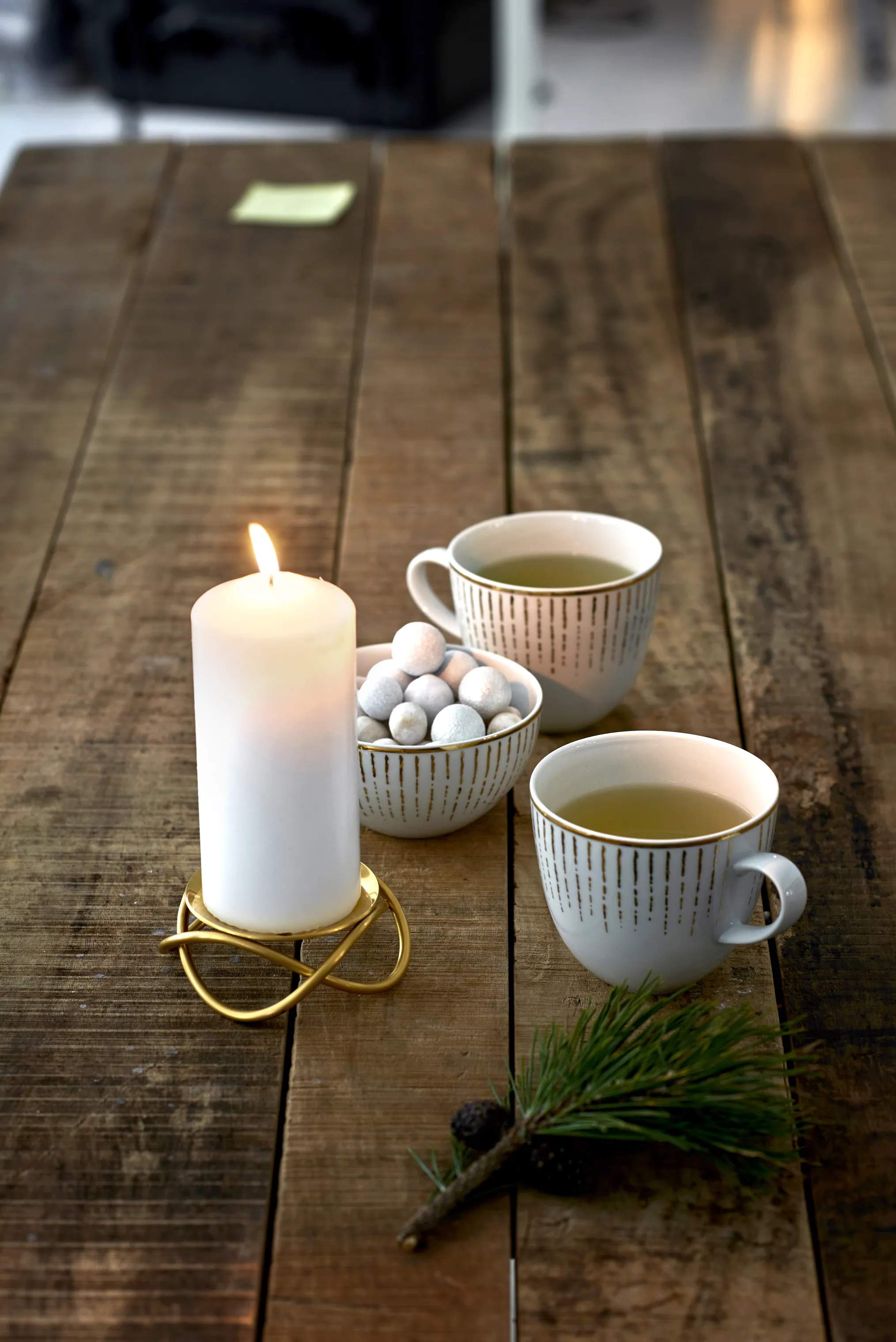 Georg Jensen Bloklysestage Christmas Collectibles Glow Lysestage i Mat guld, 3,7 cm, 3