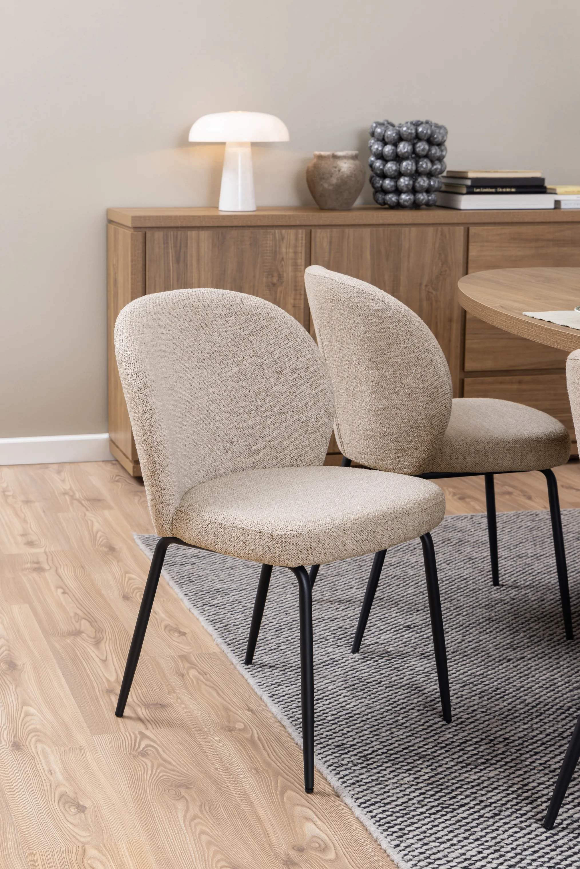 CASA Living Spisebordsstole Patricia Spisebordsstol - 2 stk. i beige/sort, 2