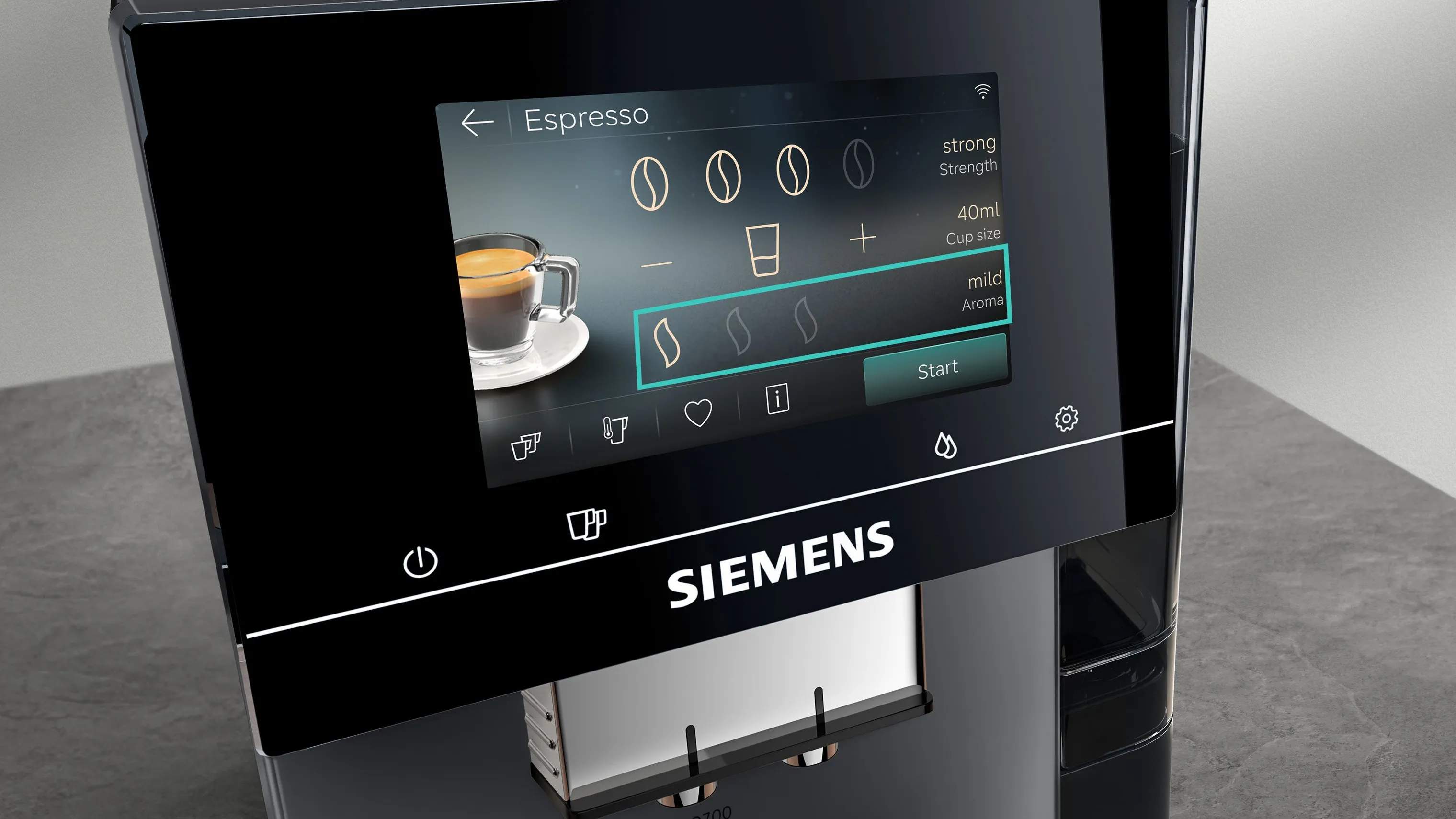 Siemens Espressomaskiner EQ700 iAroma Espressomaskine TP725E01 i Sølv, 5