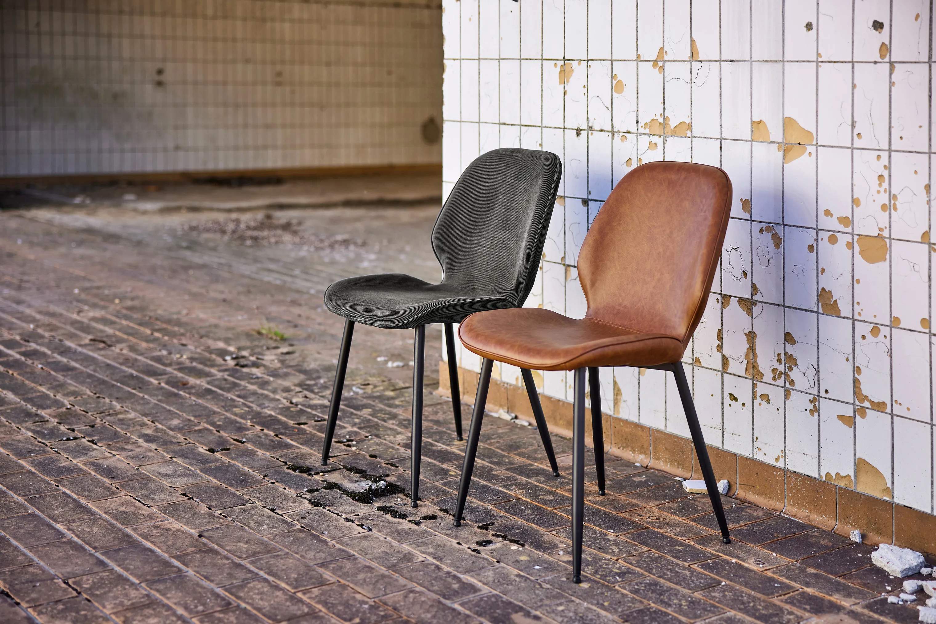 CASA Living Spisebordsstole Femke Spisebordsstol 4 stk. i antracit/sort, 3
