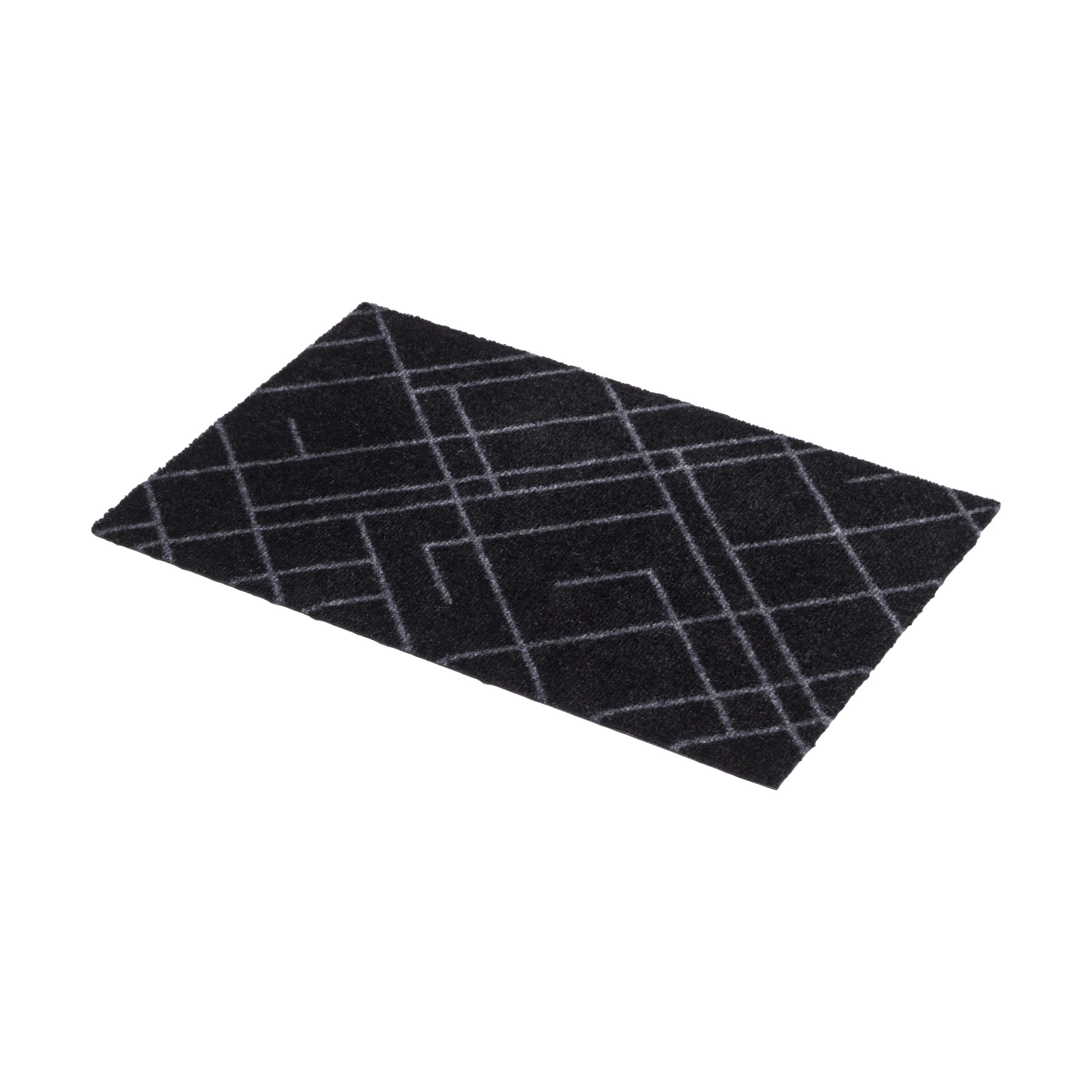 Tica Copenhagen Dørmåtter Lines Gulvmåtte i Sort/grå, B40 x L60 cm, 4