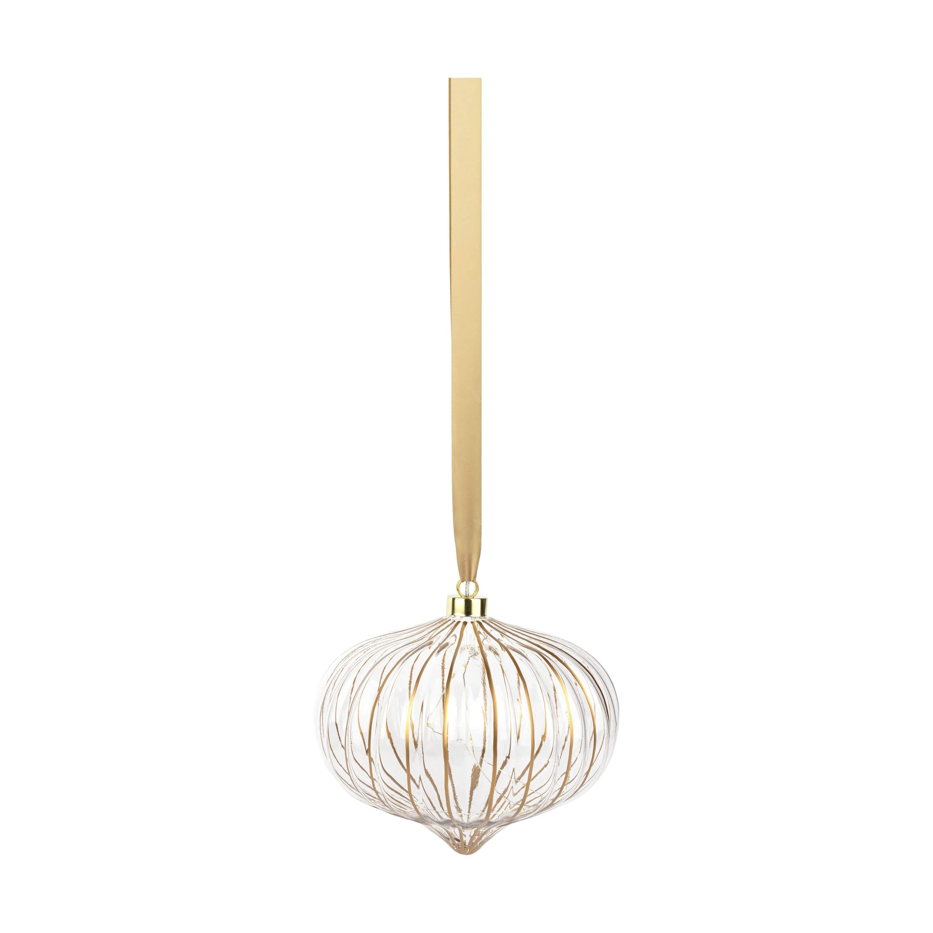 Casa Christmas Lysdekoration LED Ophæng - Kugle i Guld/Kugle, 1