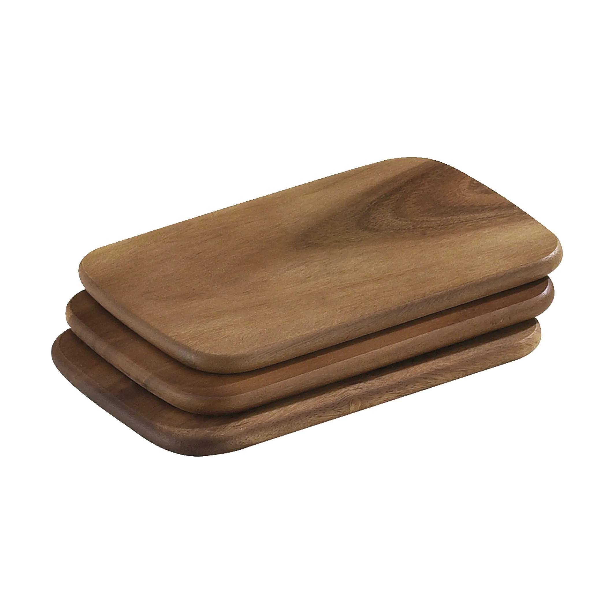 Serveringsbakke - 3 stk., brun, large