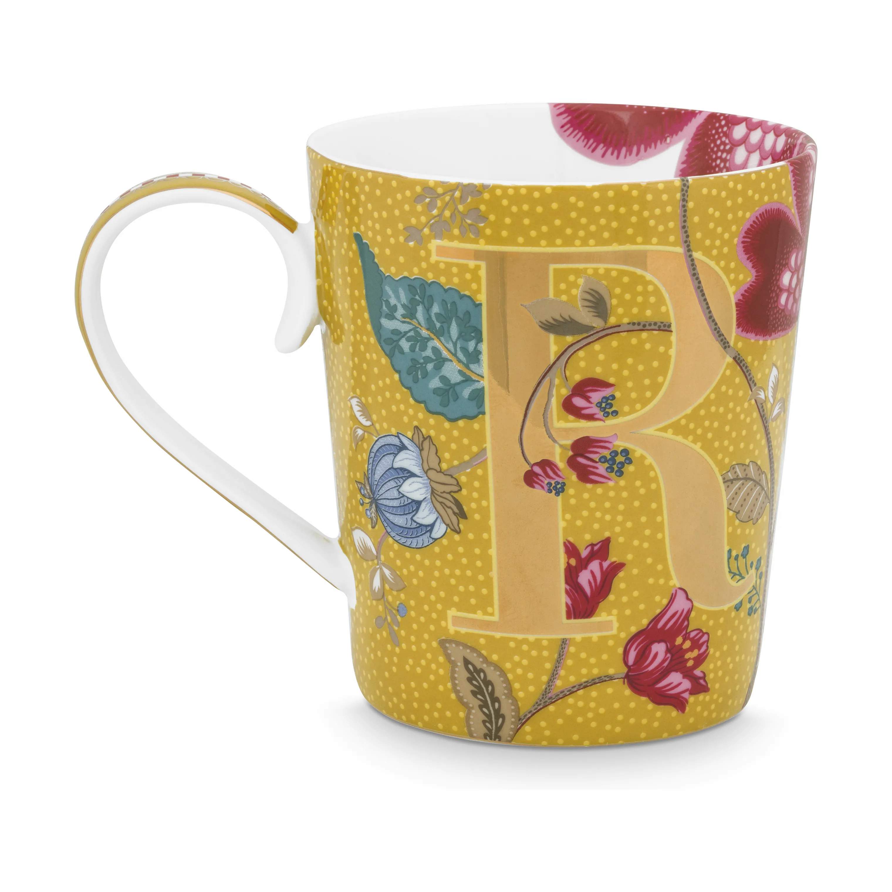 Floral Fantasy Alfabet Krus - R, yellow, large