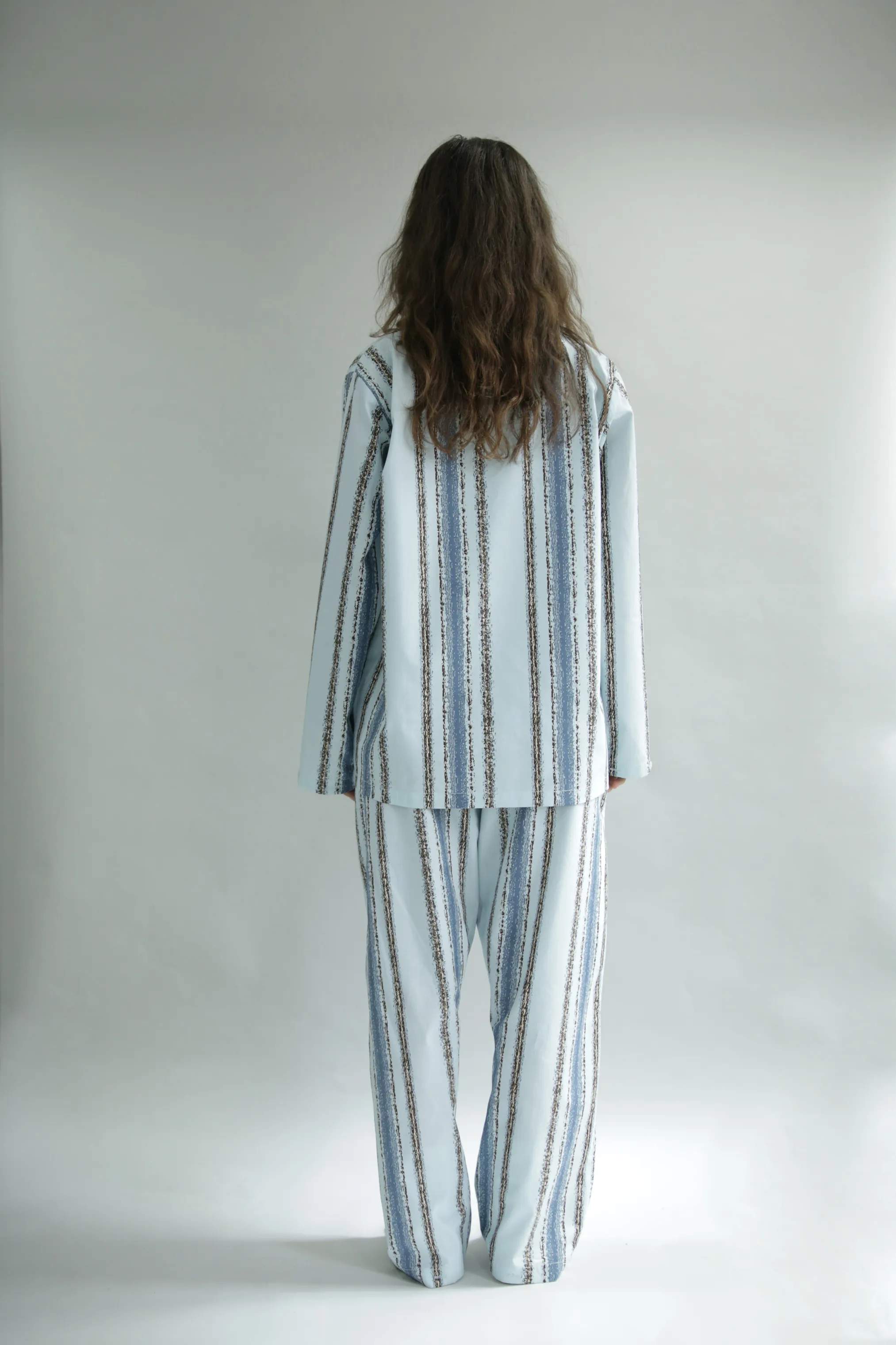 omhu x Mads Barfod Pyjamas Wave Grid Slumber Pyjamasskjorte i Aqua, M/L, 7