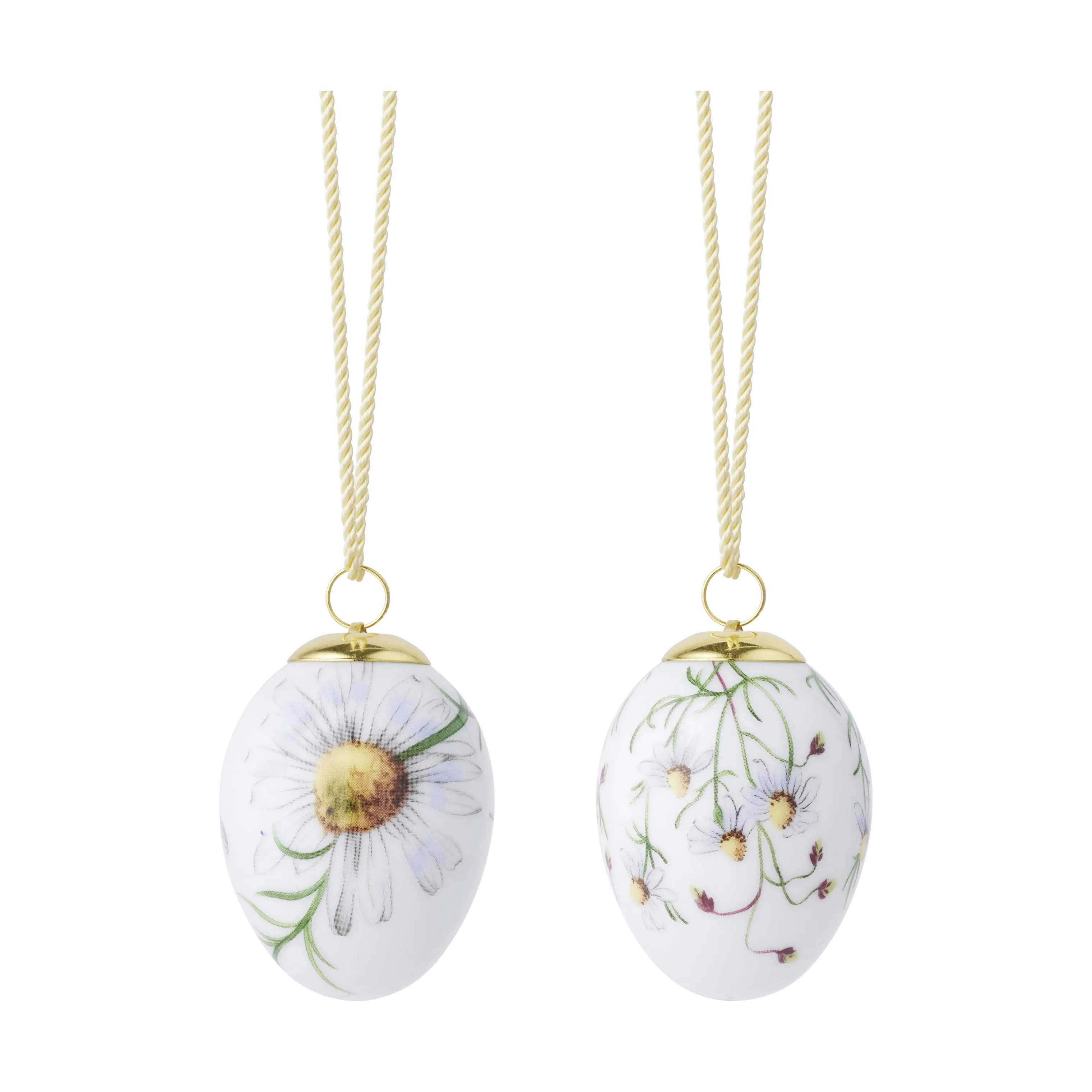 Royal Copenhagen Påskeæg og ophæng Forårskollektion Påskeæg 2026 - Kamille - 2 stk. i Hvid, 1