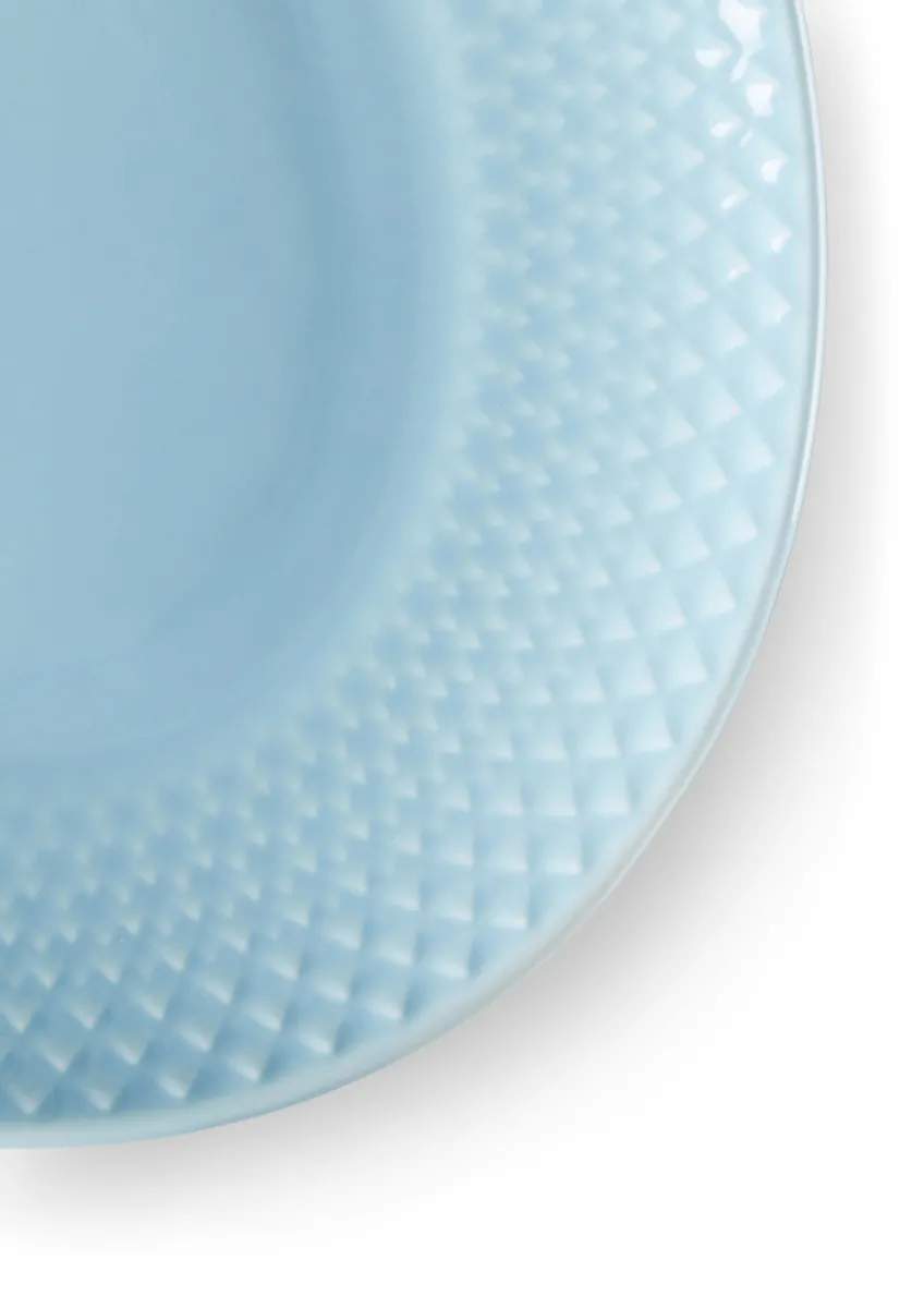 Lyngby Porcelæn Middagstallerkener Rhombe Color Oval Tallerken i Turkis, 2