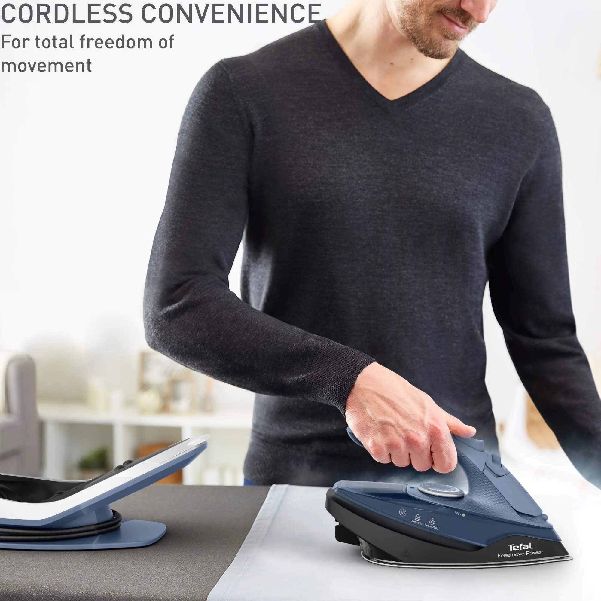 Tefal Strygejern Freemove Dampstrygejern FV6675E0 i Blå, 3