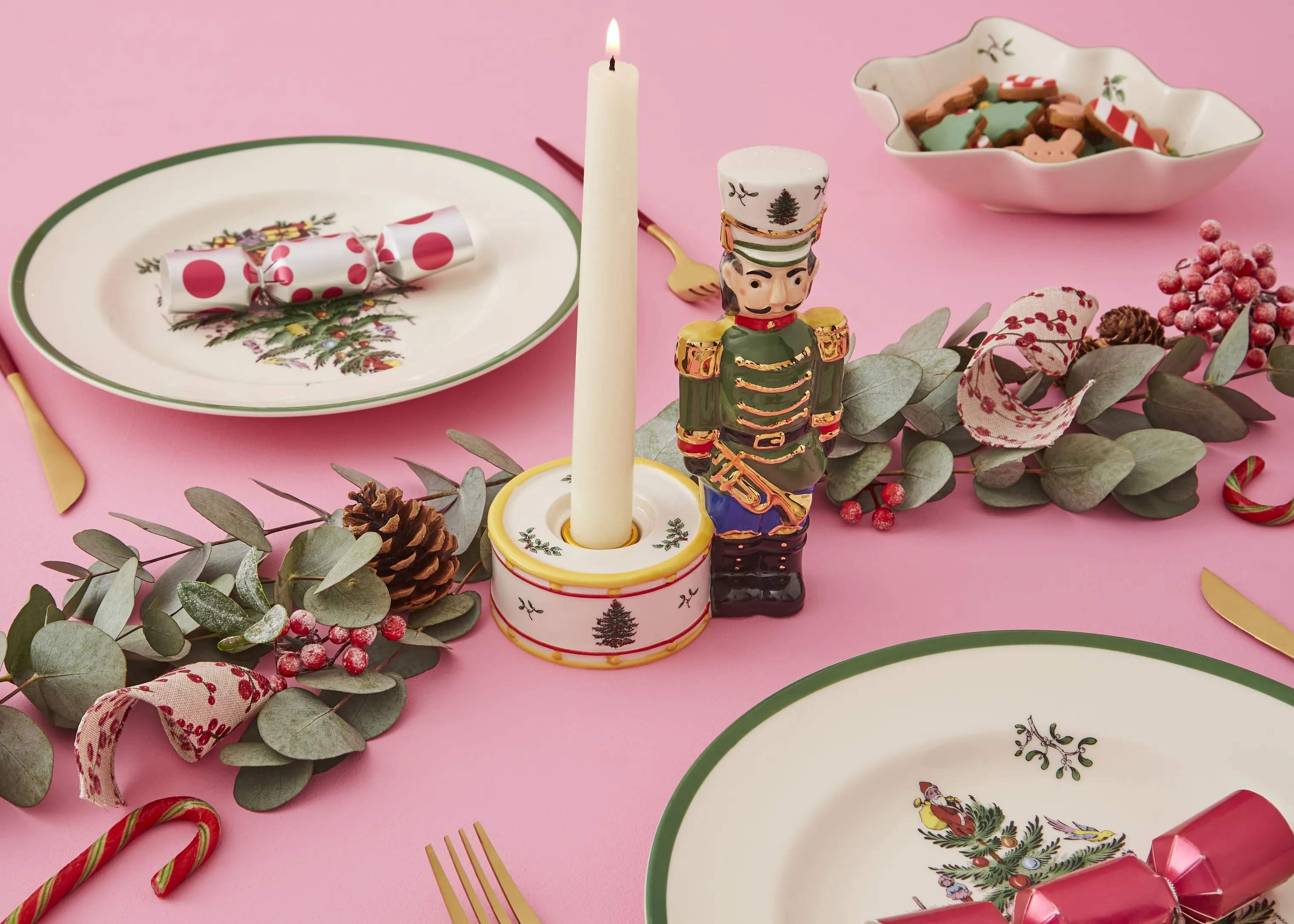 Spode Julefigurer Christmas Tree Nøddeknækker i Grøn, 3