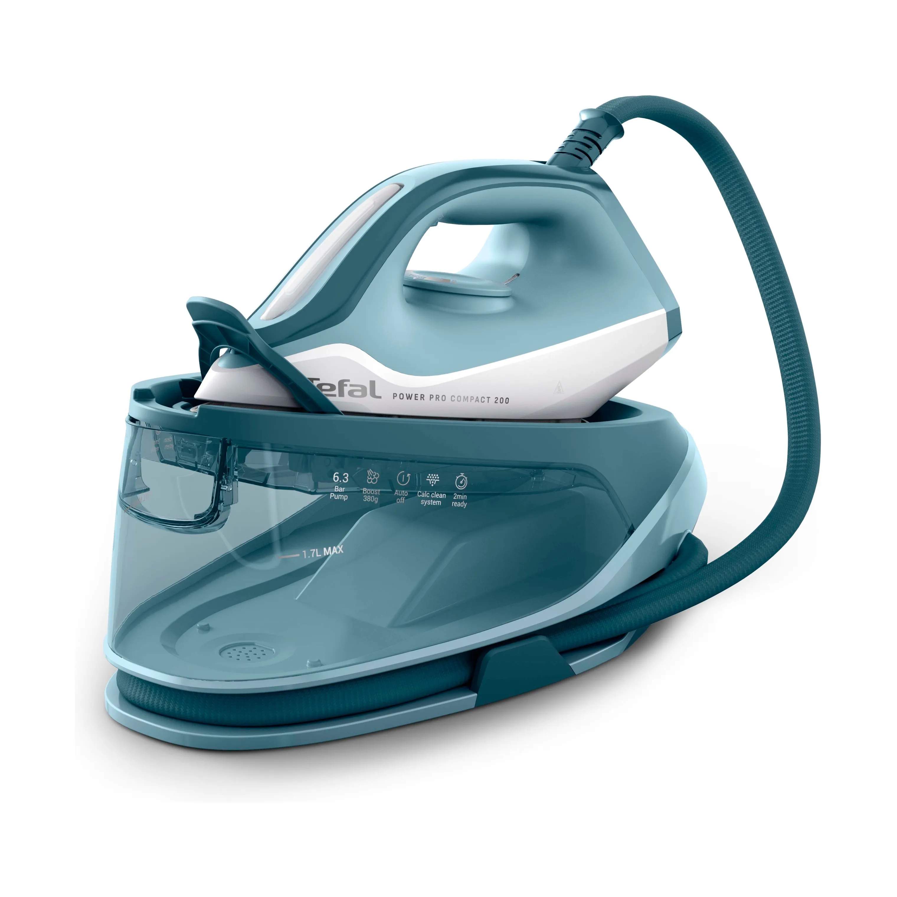 Tefal Strygejern Power Pro Compact Dampstrygejern i Blå / hvid, 1