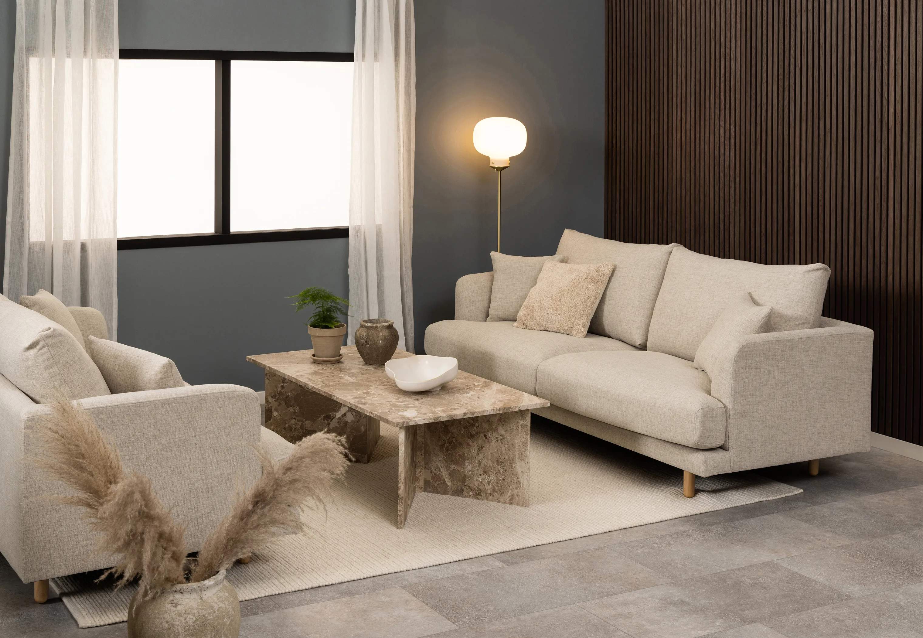 CASA Living Sofaborde Vega Rectangular Sofabord i Latte, B140 x L70 cm, 3