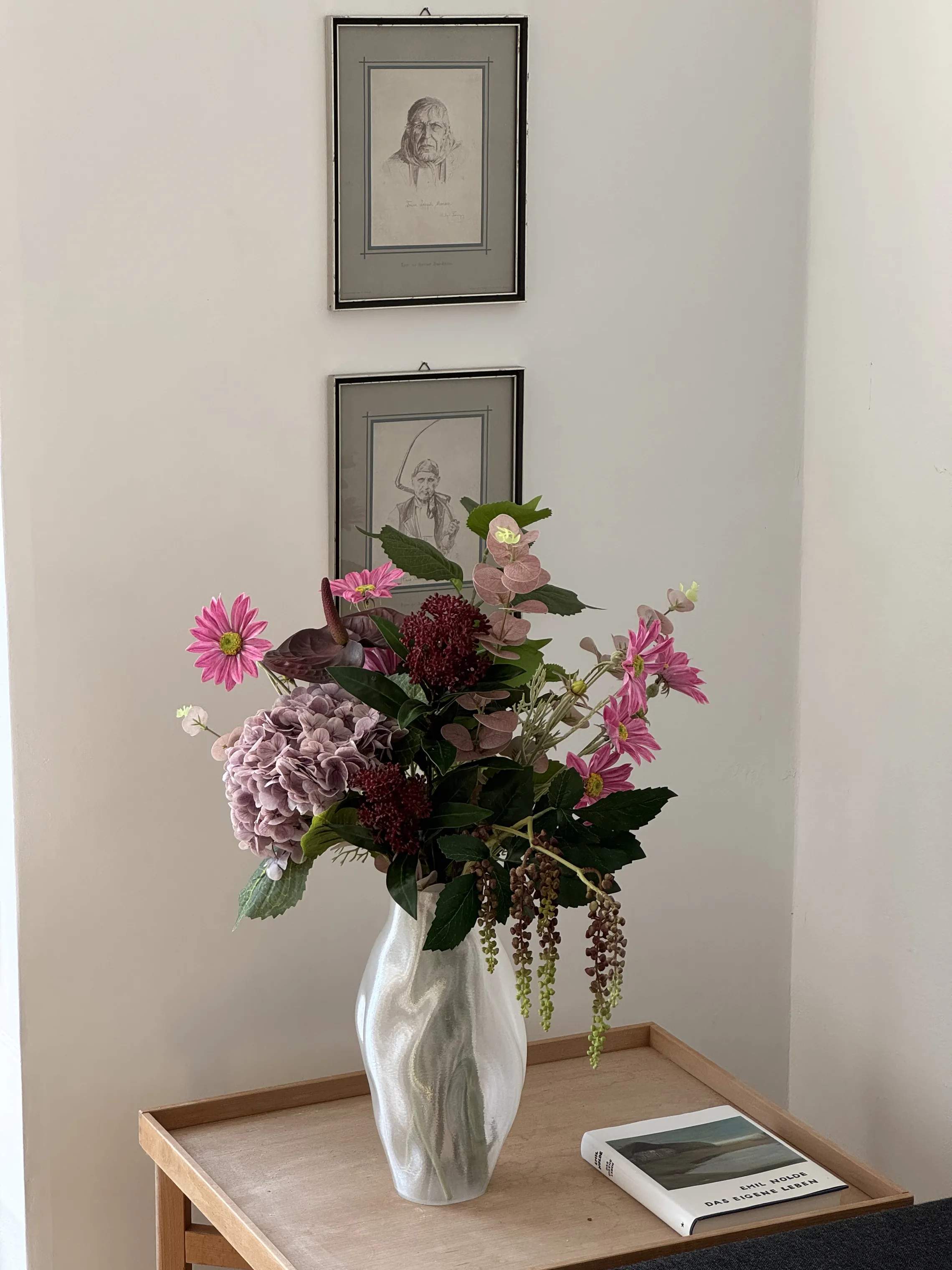 Fleuristc Kunstige blomster Pinky Promise Buket i 8 stilke, 2
