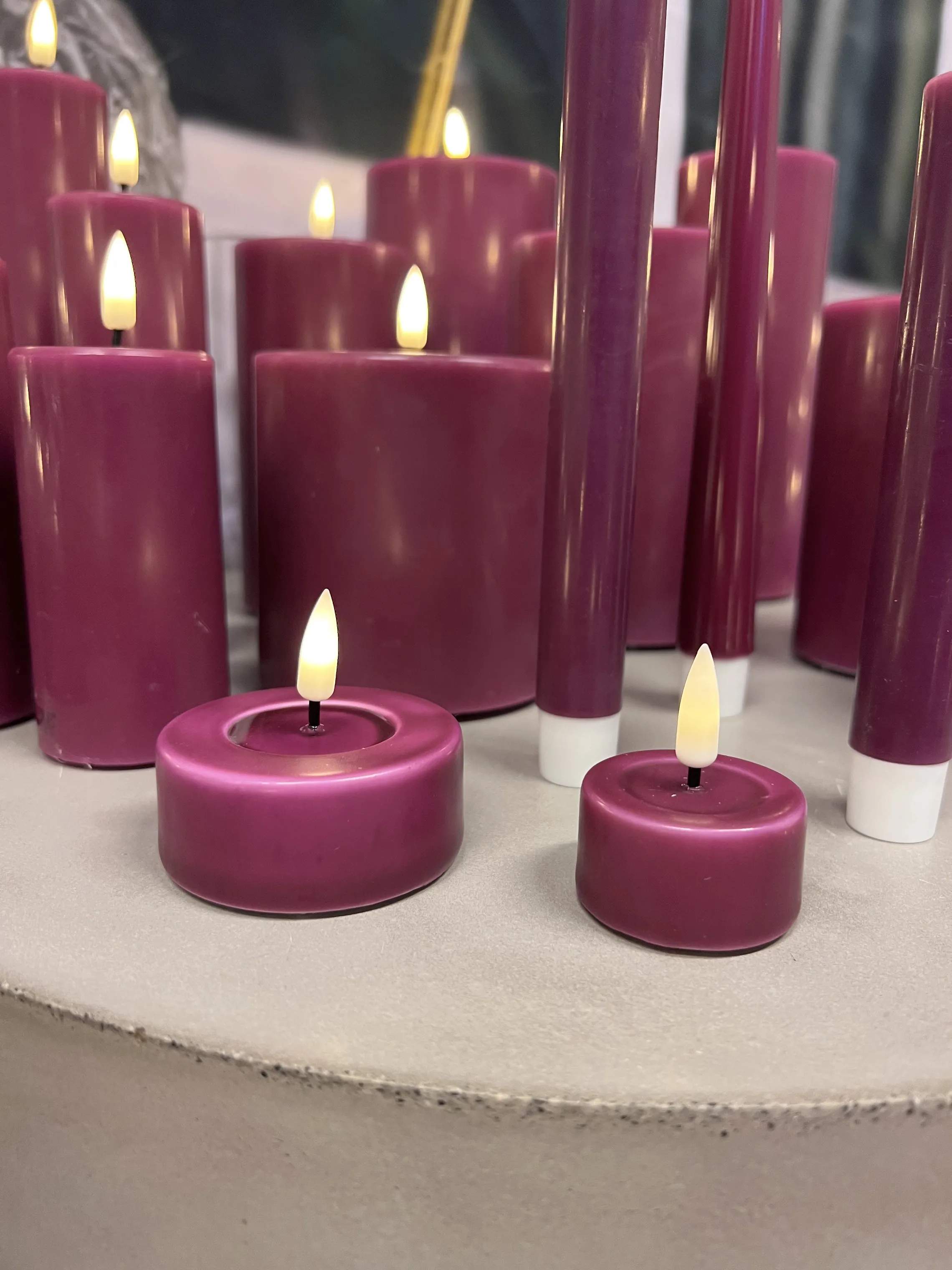 Deluxe Homeart LED-lys Real Flame LED Fyrfadslys - 2 stk. i Violet , 4,1 cm, 2