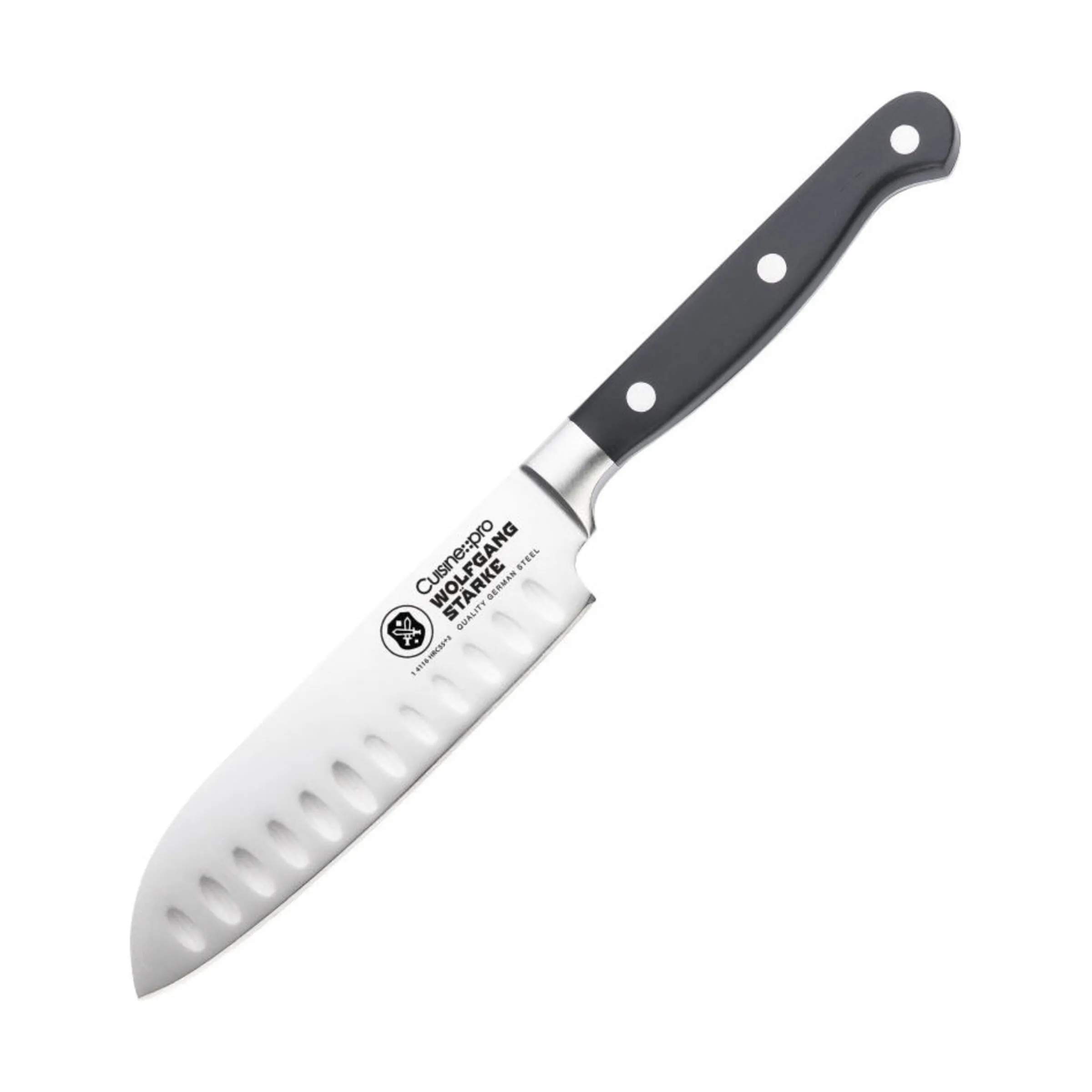 WOLFGANG STARKE™ Santokukniv, sort/sølvfarvet, large