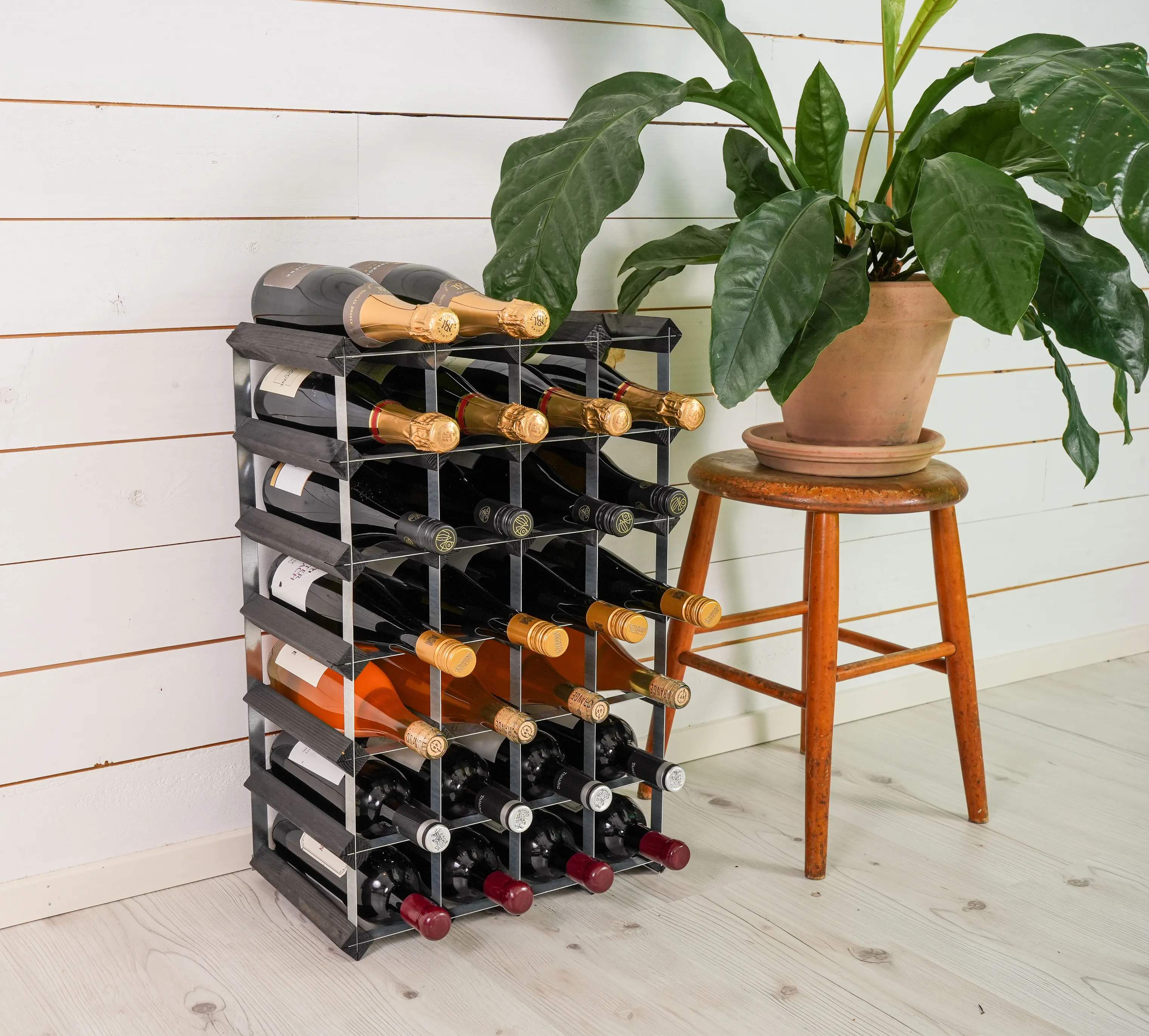 Traditional Wine Racks Vinreoler Vinreol i Sort ask, 30 flasker, 1