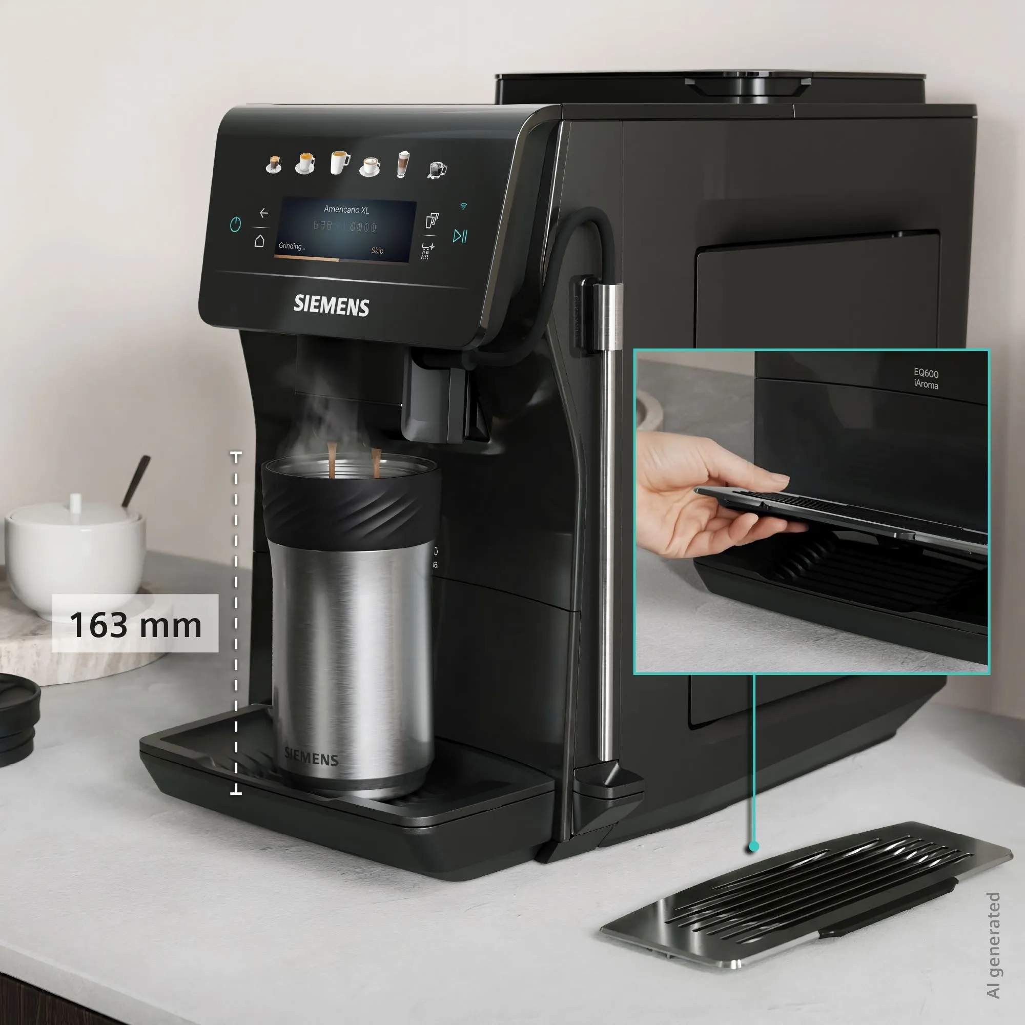 Siemens Espressomaskiner EQ600 iAroma Espressomaskine TP601E09 i Sort, 5