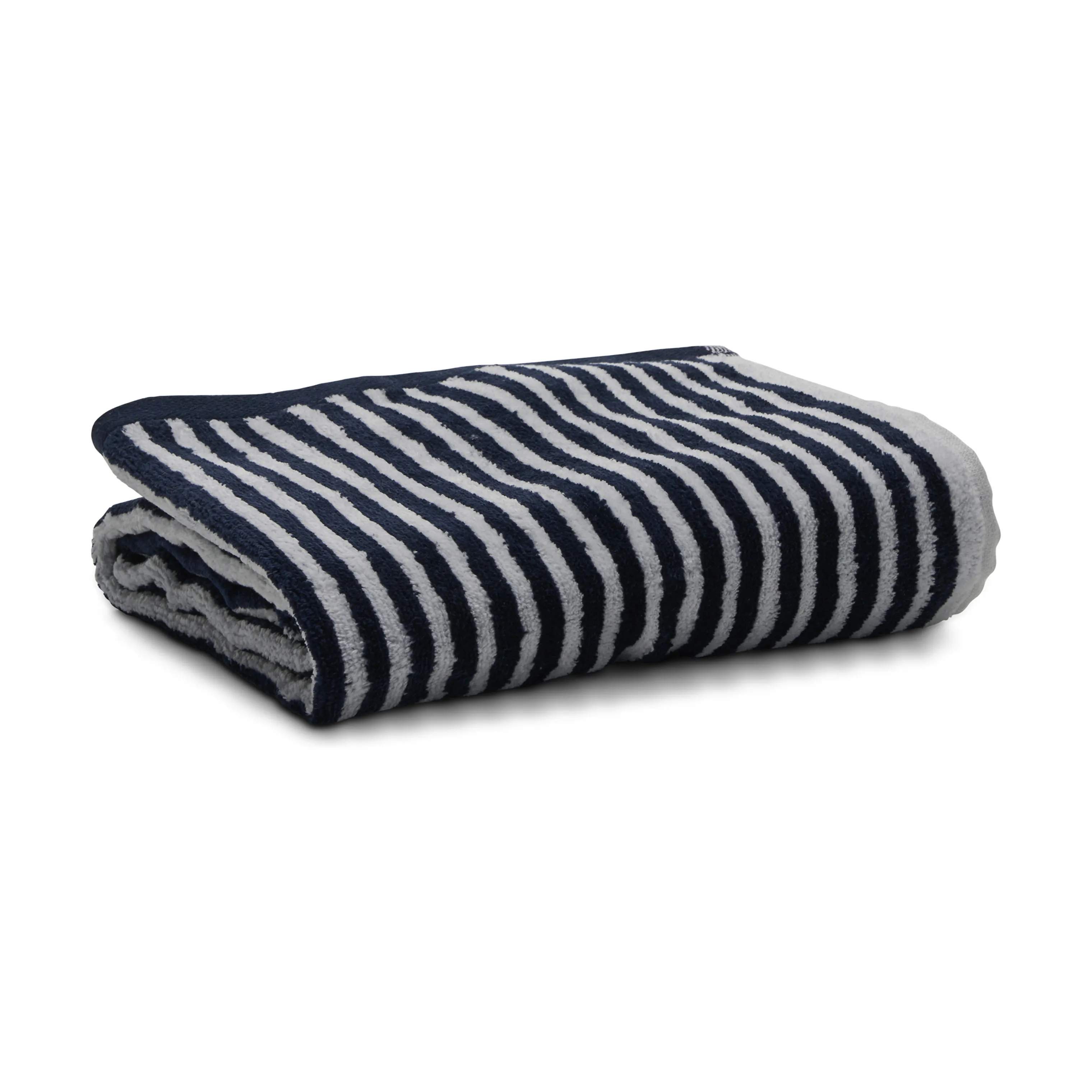 Håndklæde, navy/hvid, large
