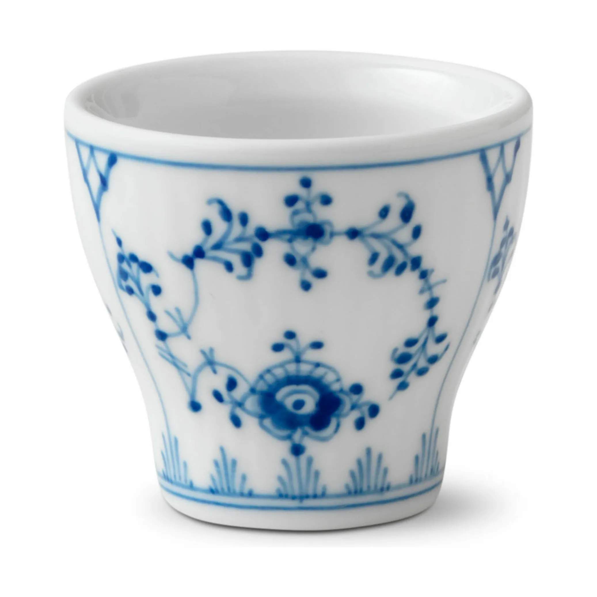 Royal Copenhagen Æggebægere Musselmalet Riflet Æggebæger i Koboltblå/hvid, 1