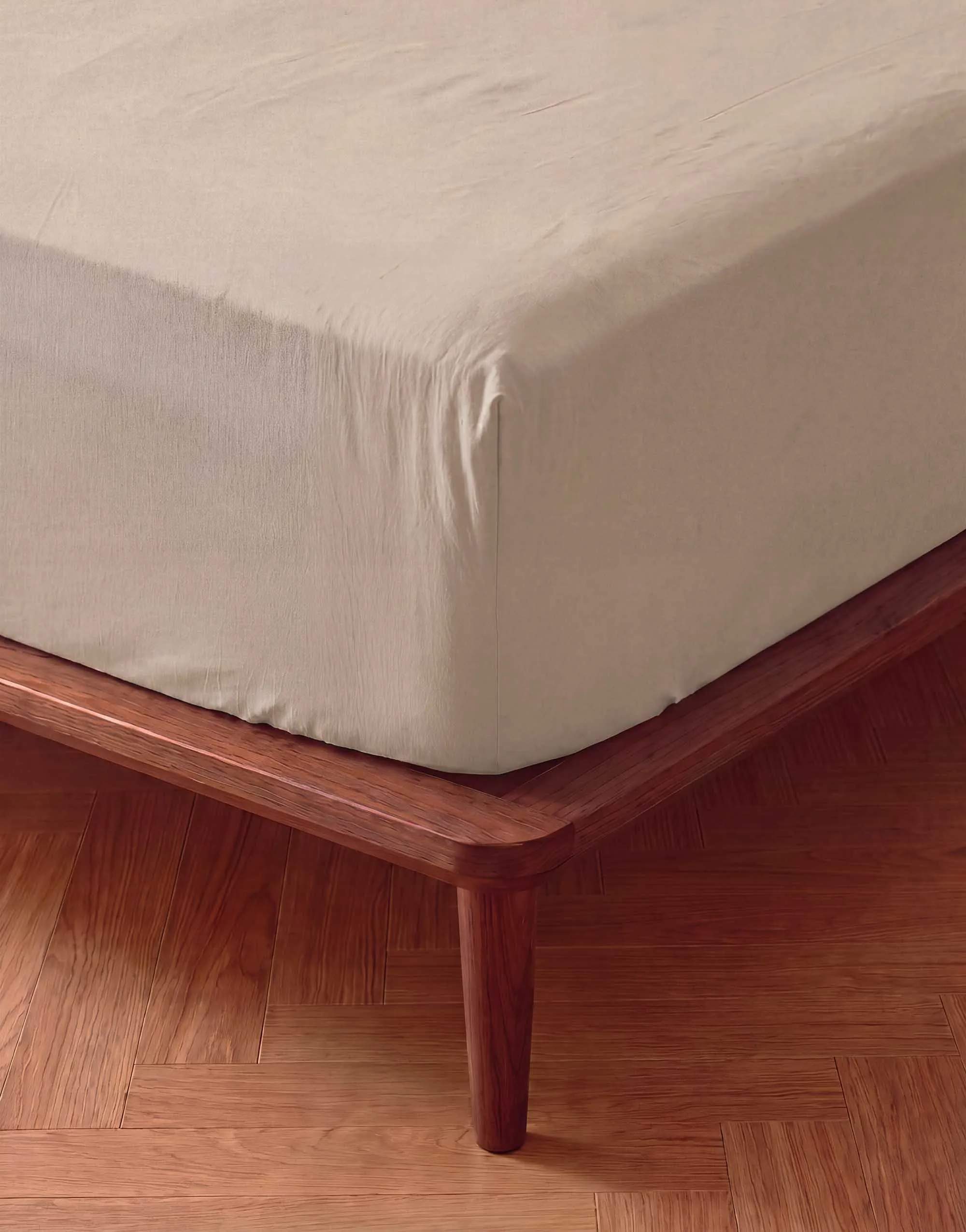 Essenza Lagner Fine Organic Jersey Boxlagen i Oatmeal, B160 x L220 cm, 4