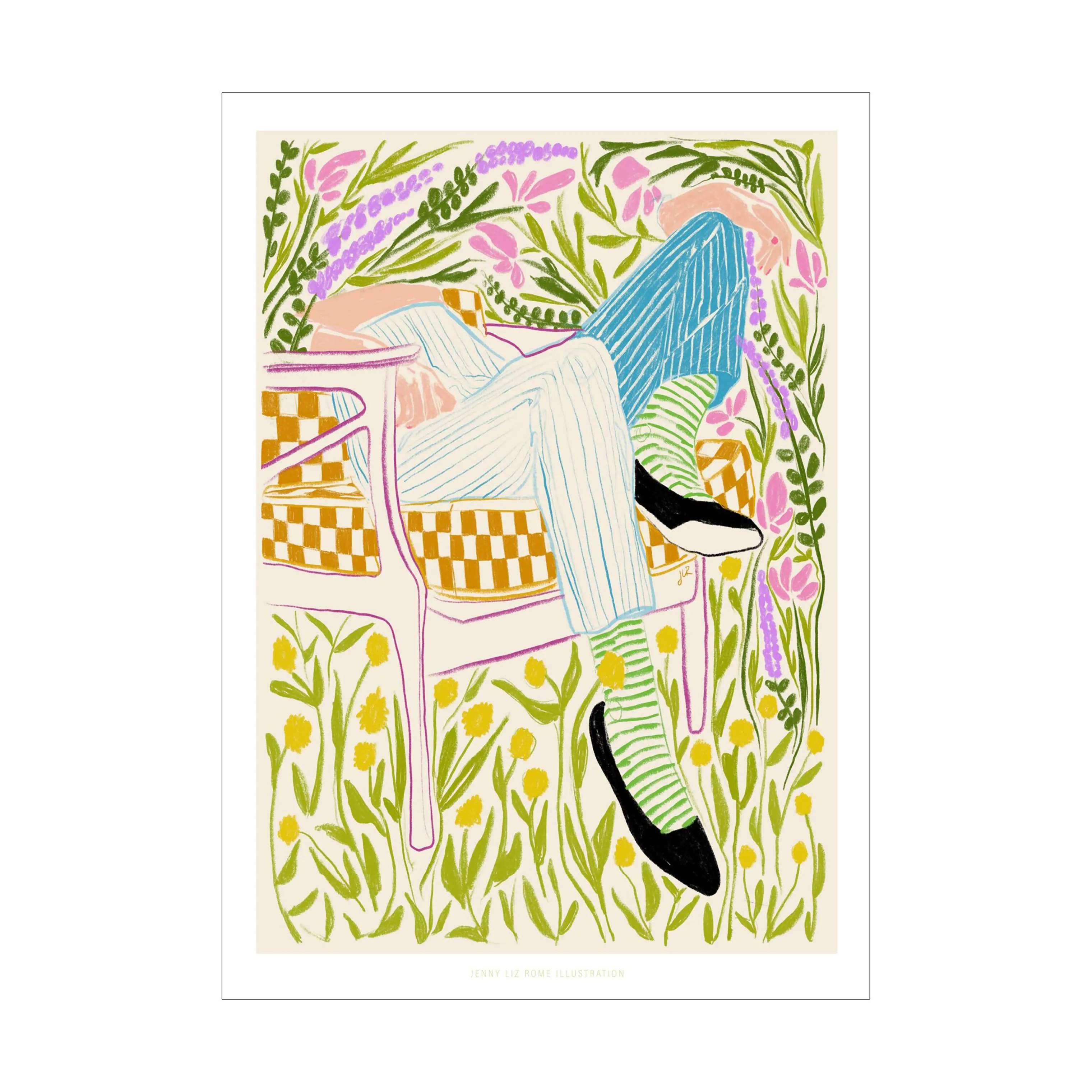 Poster&Frame Plakater Plakat - Quiet in The Garden i B50 x L70 cm, 1