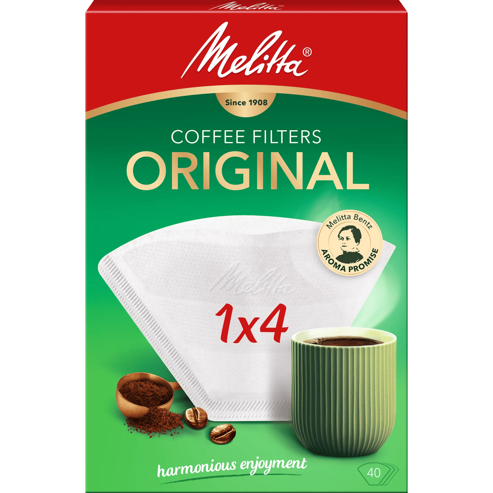 Melitta Kaffefiltre Kaffefilter - 40 stk. i hvid, 1