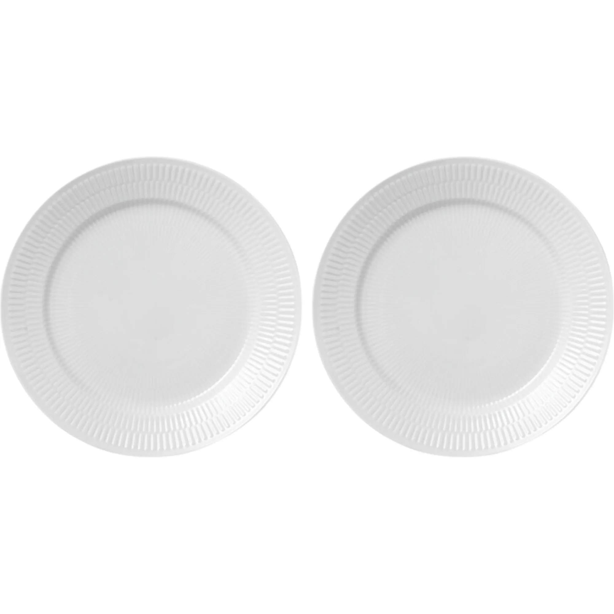 Royal Copenhagen Middagstallerkener Hvid Riflet Middagstallerken - 2 stk. i Hvid, 1