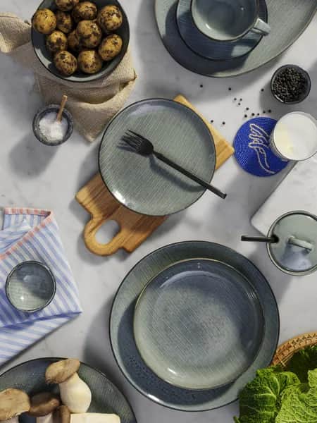 Broste Copenhagen Middagstallerkener Nordic Sea Middagssæt - 6 dele i Soft Blue, 5