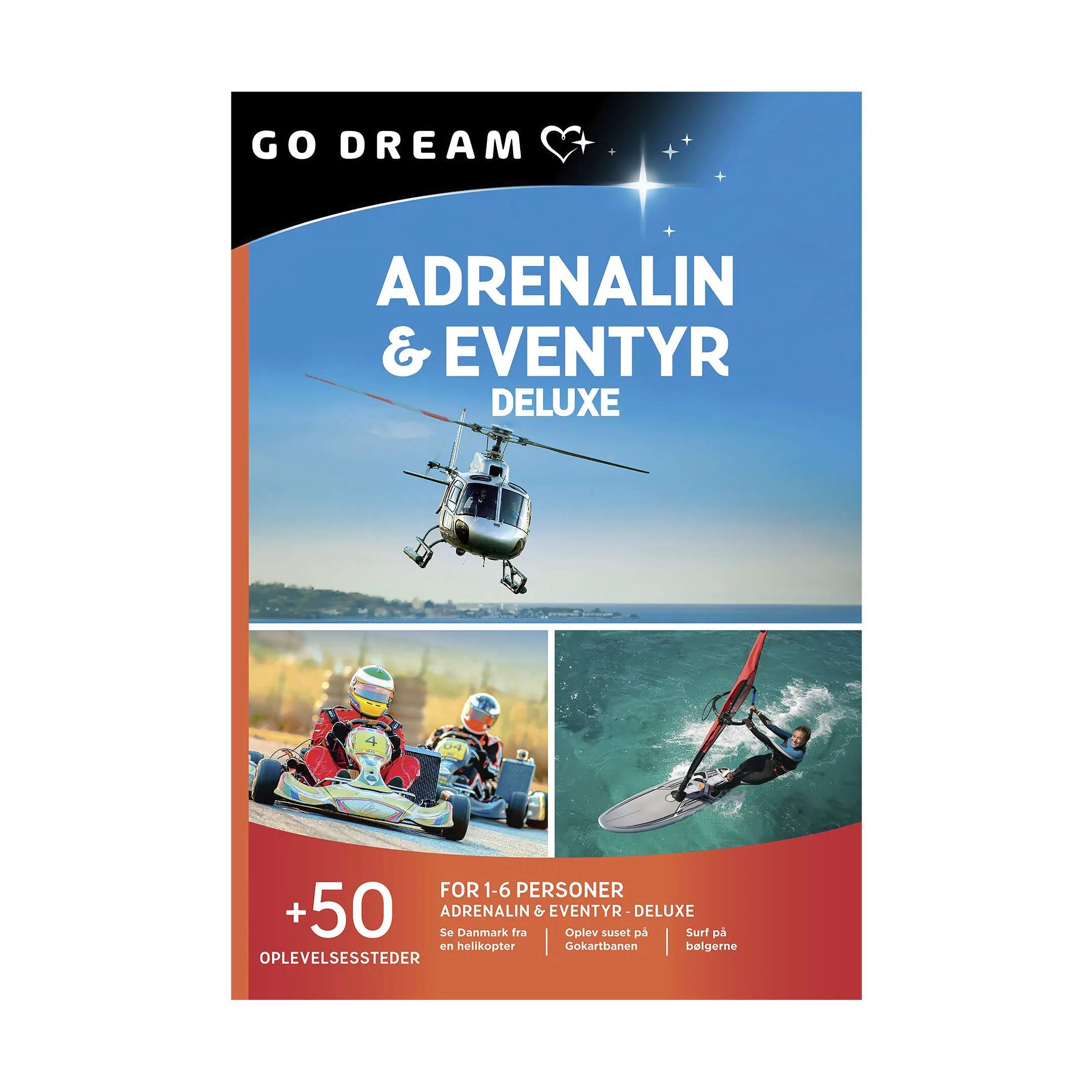 Gavekort - Adrenalin & eventyr Deluxe, Multifarvet, large