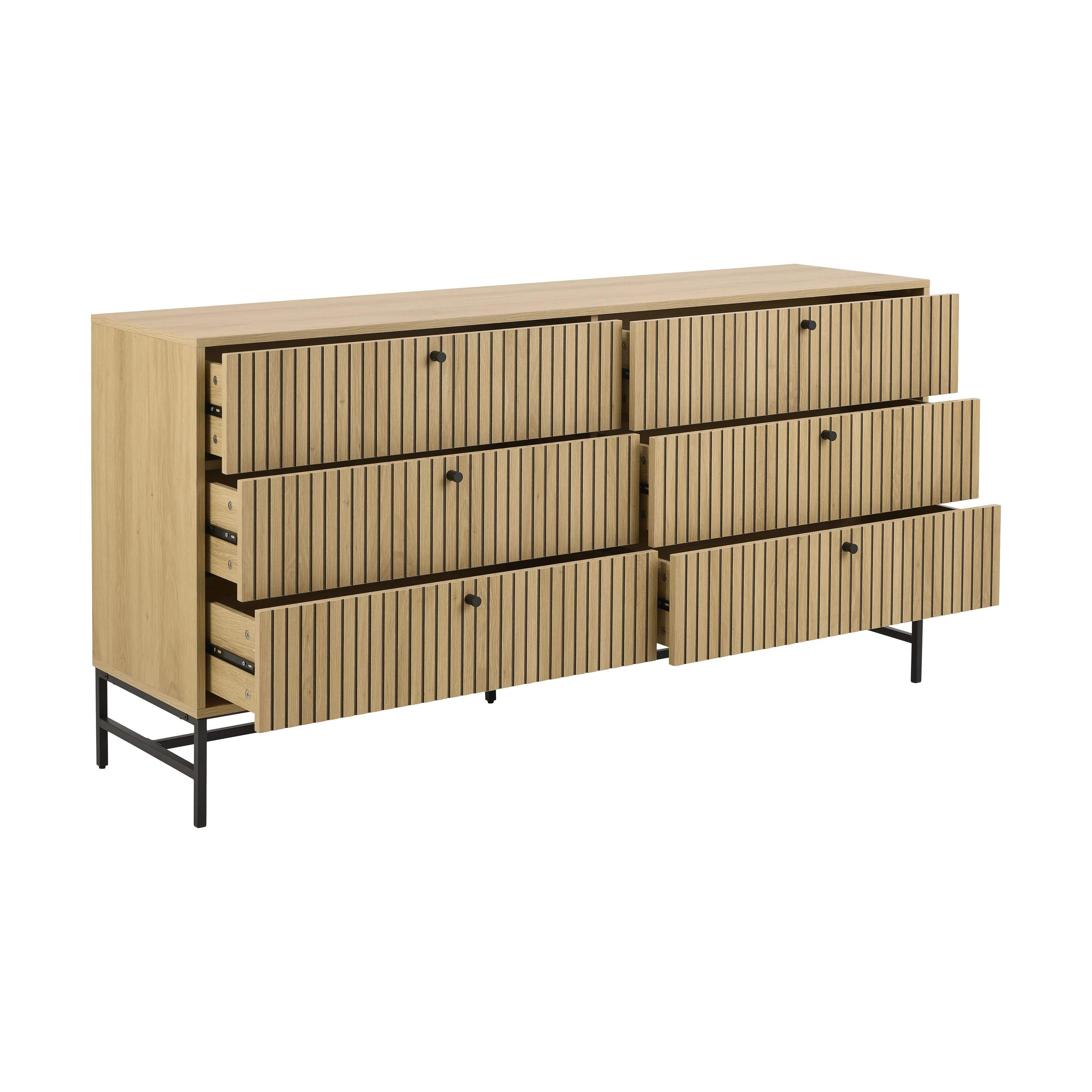 CASA Living Kommoder Albany Kommode i Natur, H80,4 x B157,9 x L40 cm, 3