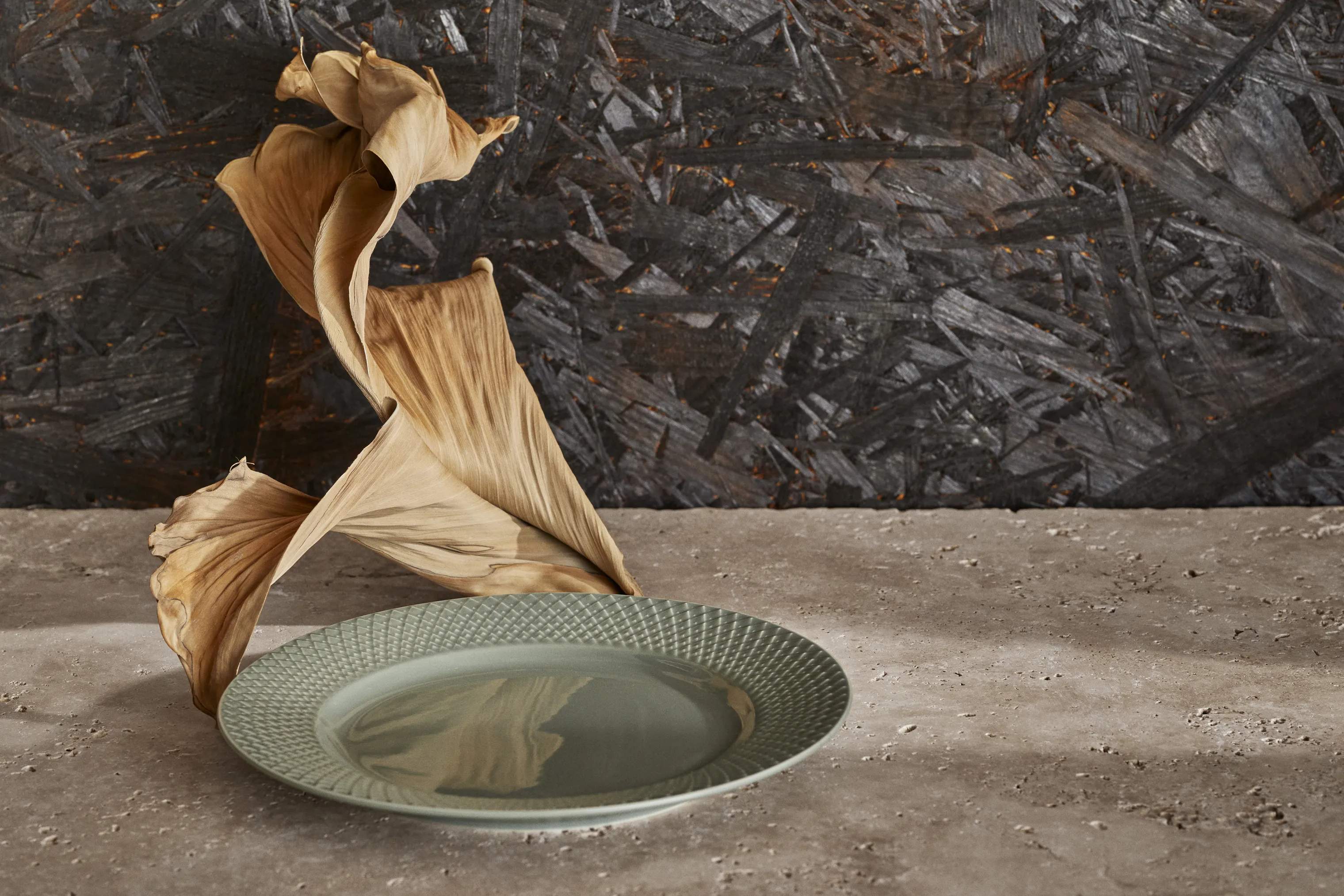 Lyngby Porcelæn Frokosttallerkener Rhombe Earth Frokosttallerken i Moss, 2