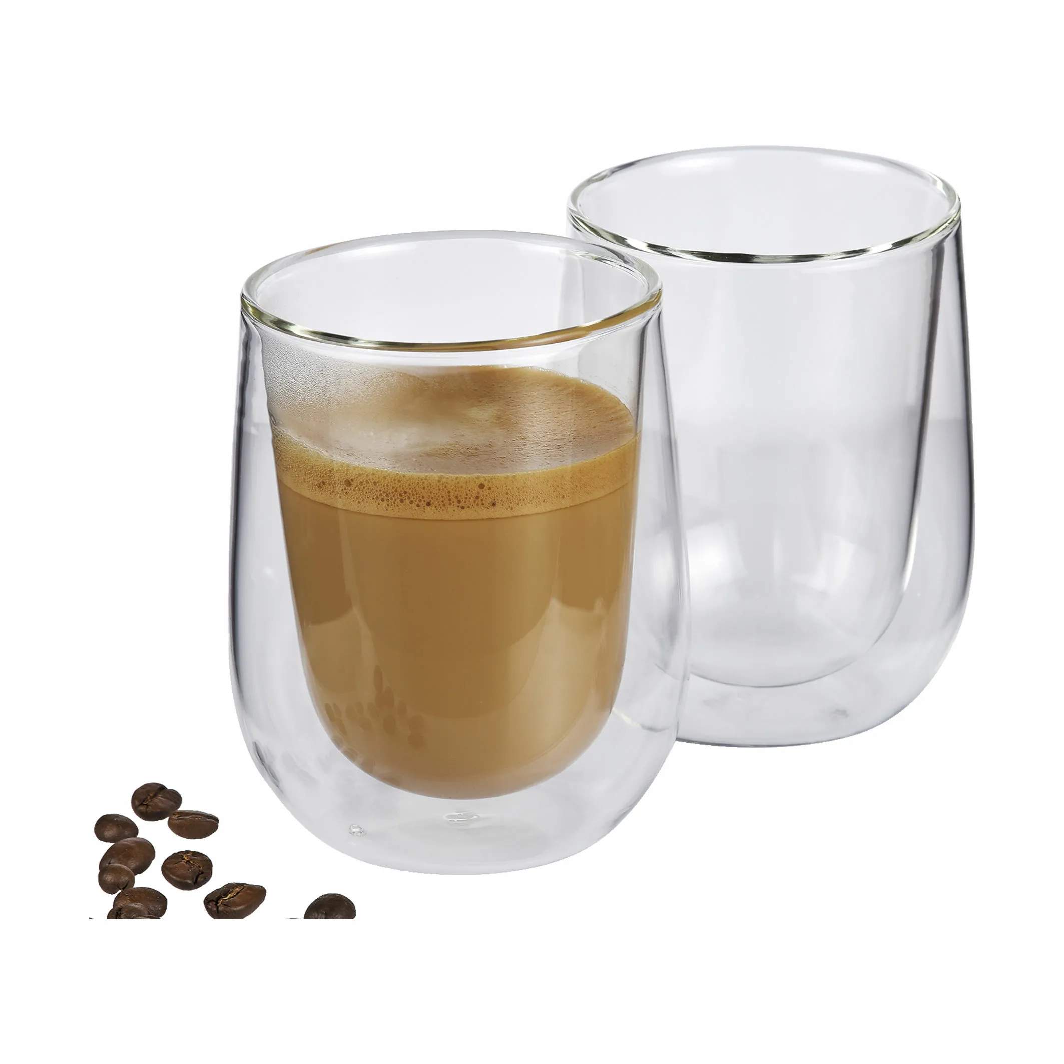 Verona Caffe Latte-glas - 2 stk., klar, large