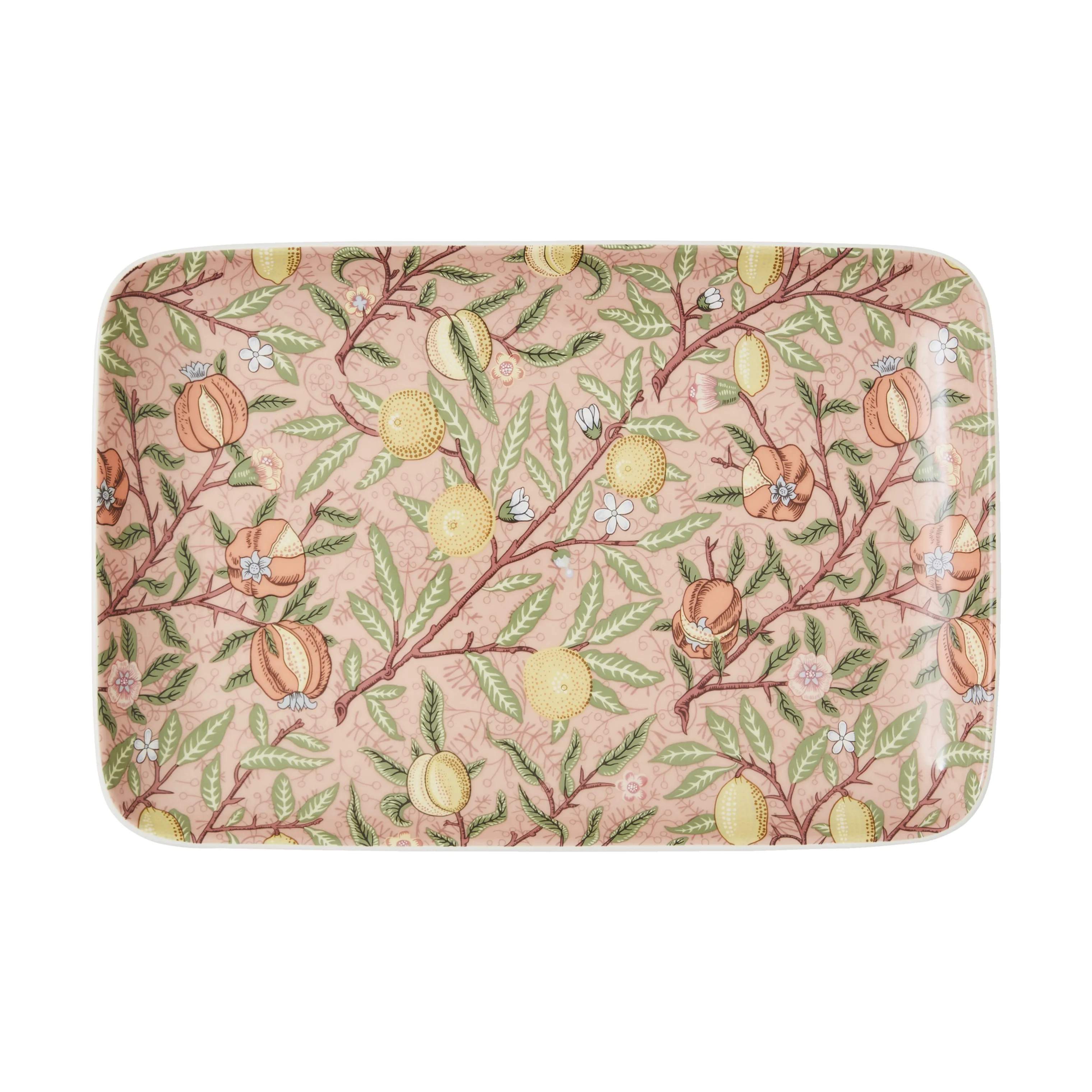 Spode Bakker Morris & Co Serveringsbakke i Lyserød/Grøn/Gul, 1